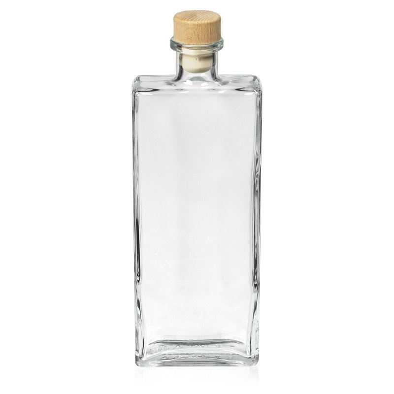 Glazen fles 'Gianna', 350 ml, rechthoekig, monding: kurk