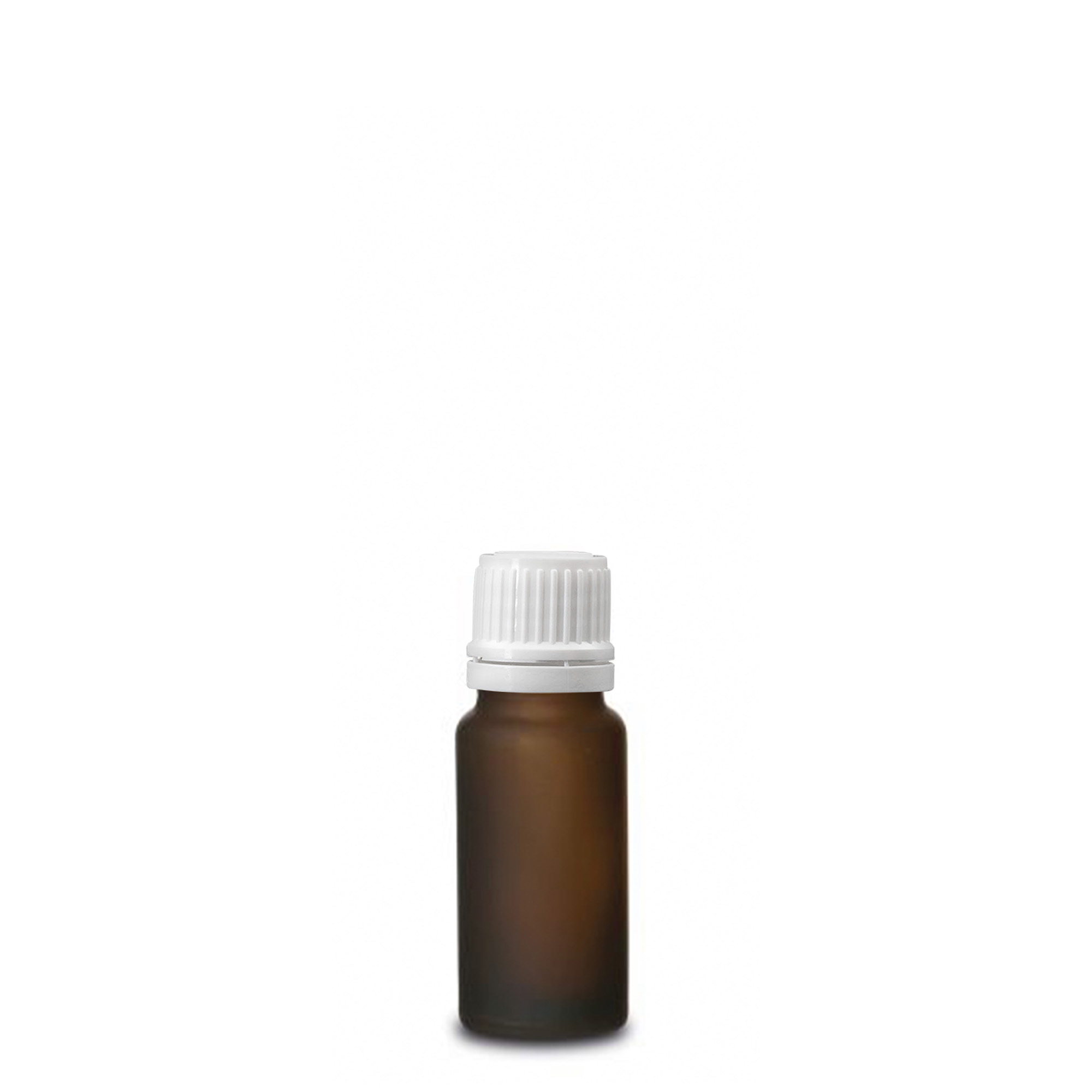 10 ml medicijnflesje, glas, bruin mat, opening: DIN 18