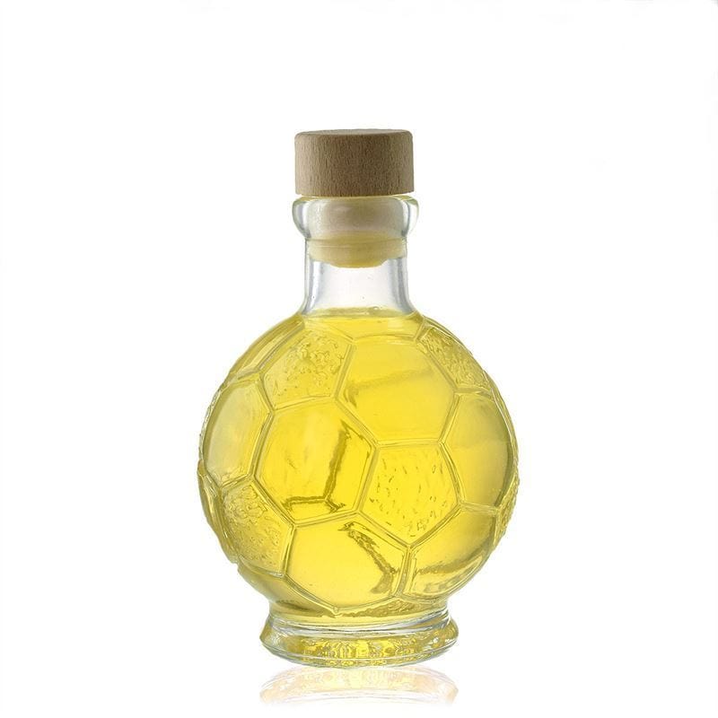 200 ml glazen fles 'Voetbal', hals: kurk