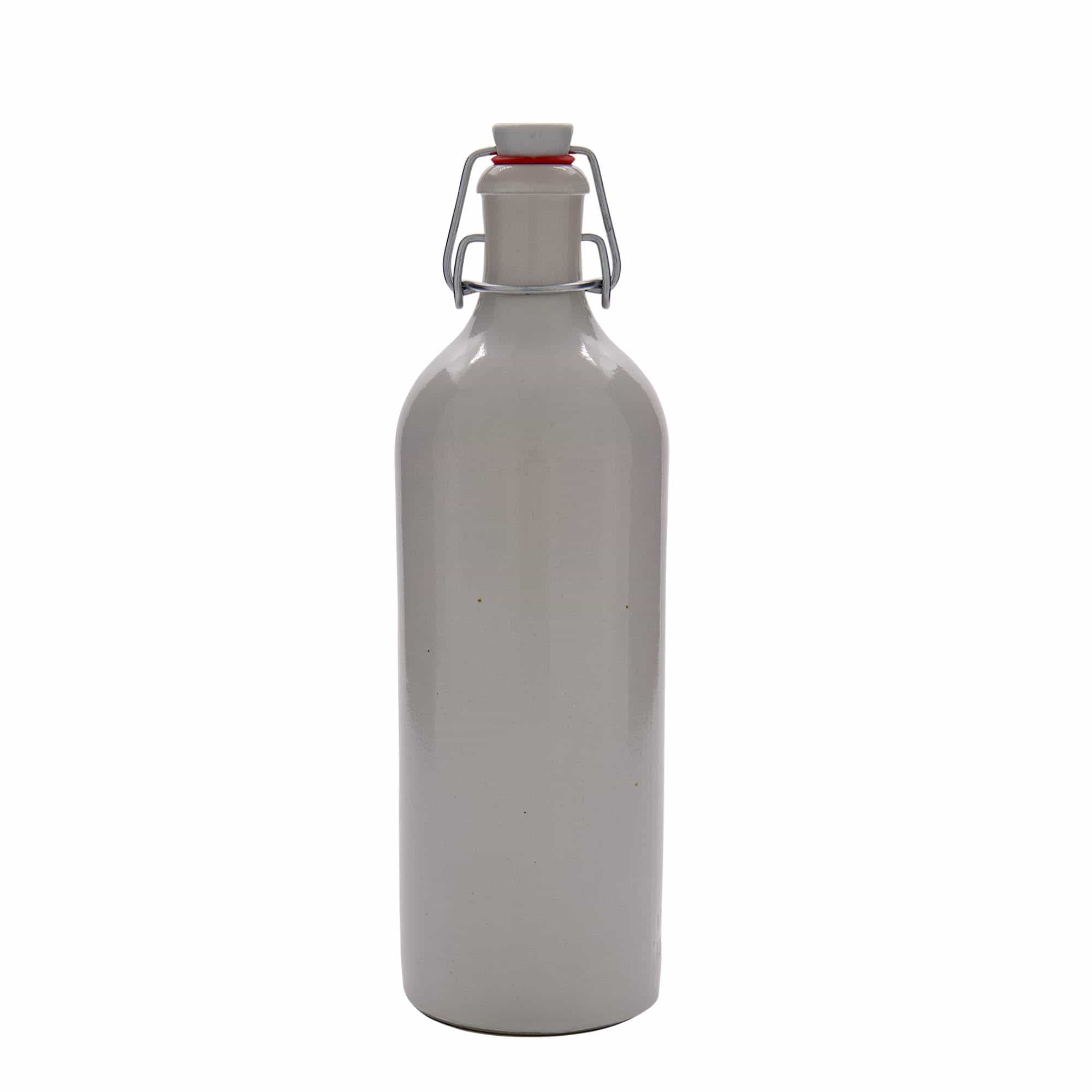 750 ml tonkruik, steengoed, wit, monding: beugelverschluss