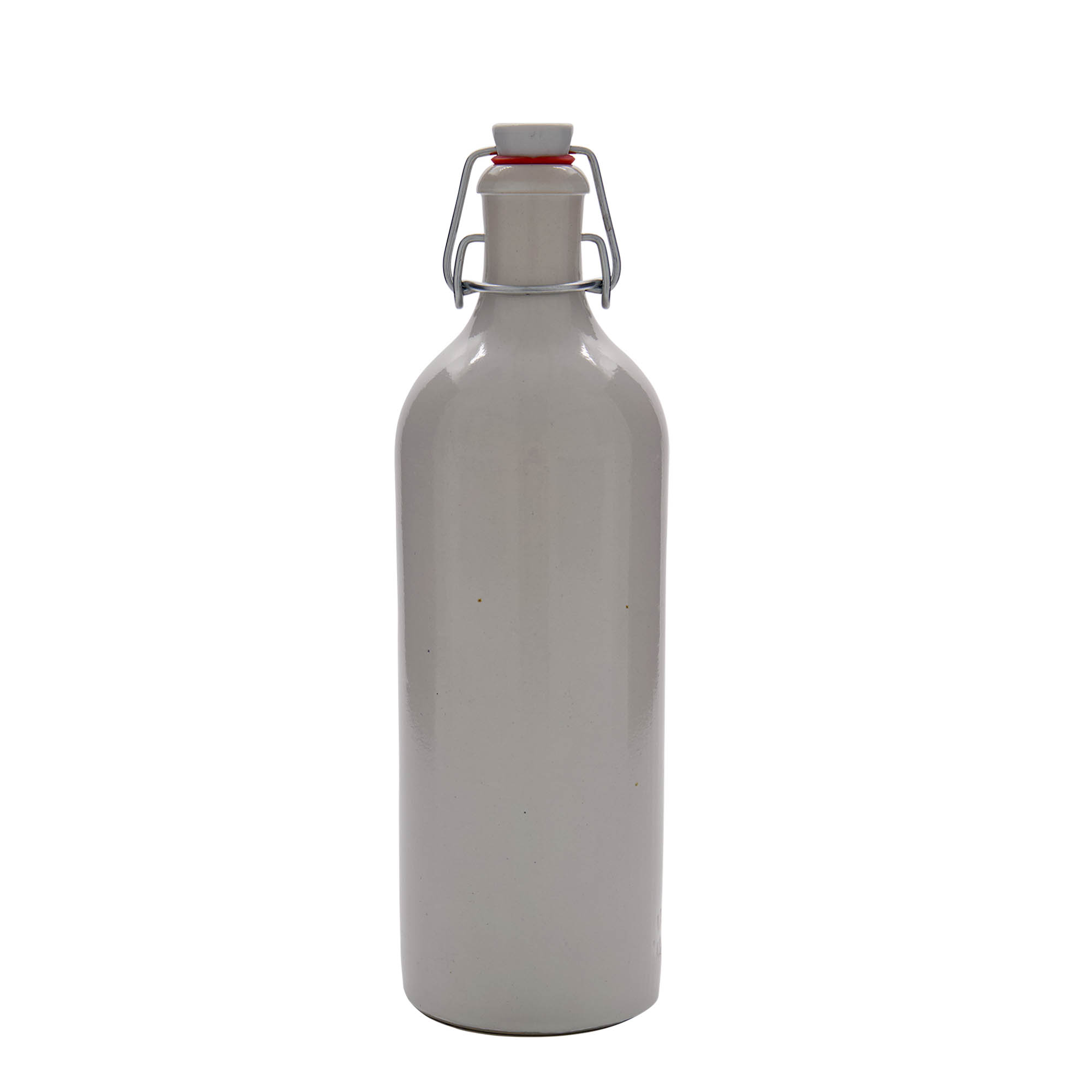 750 ml tonkruik, steengoed, wit, monding: beugelverschluss