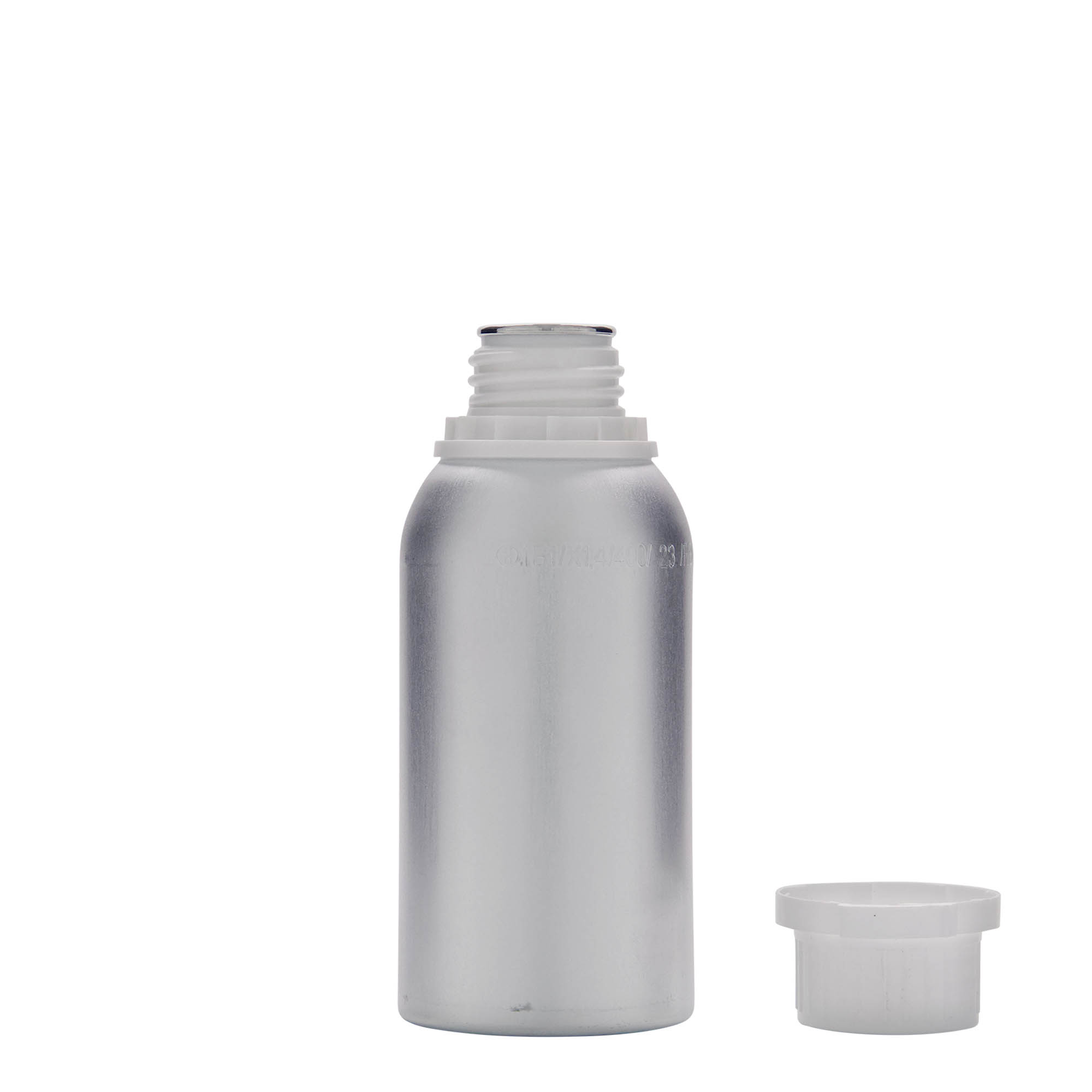 275 ml aluminiumfles, metaal, zilver, mondstuk: DIN 32