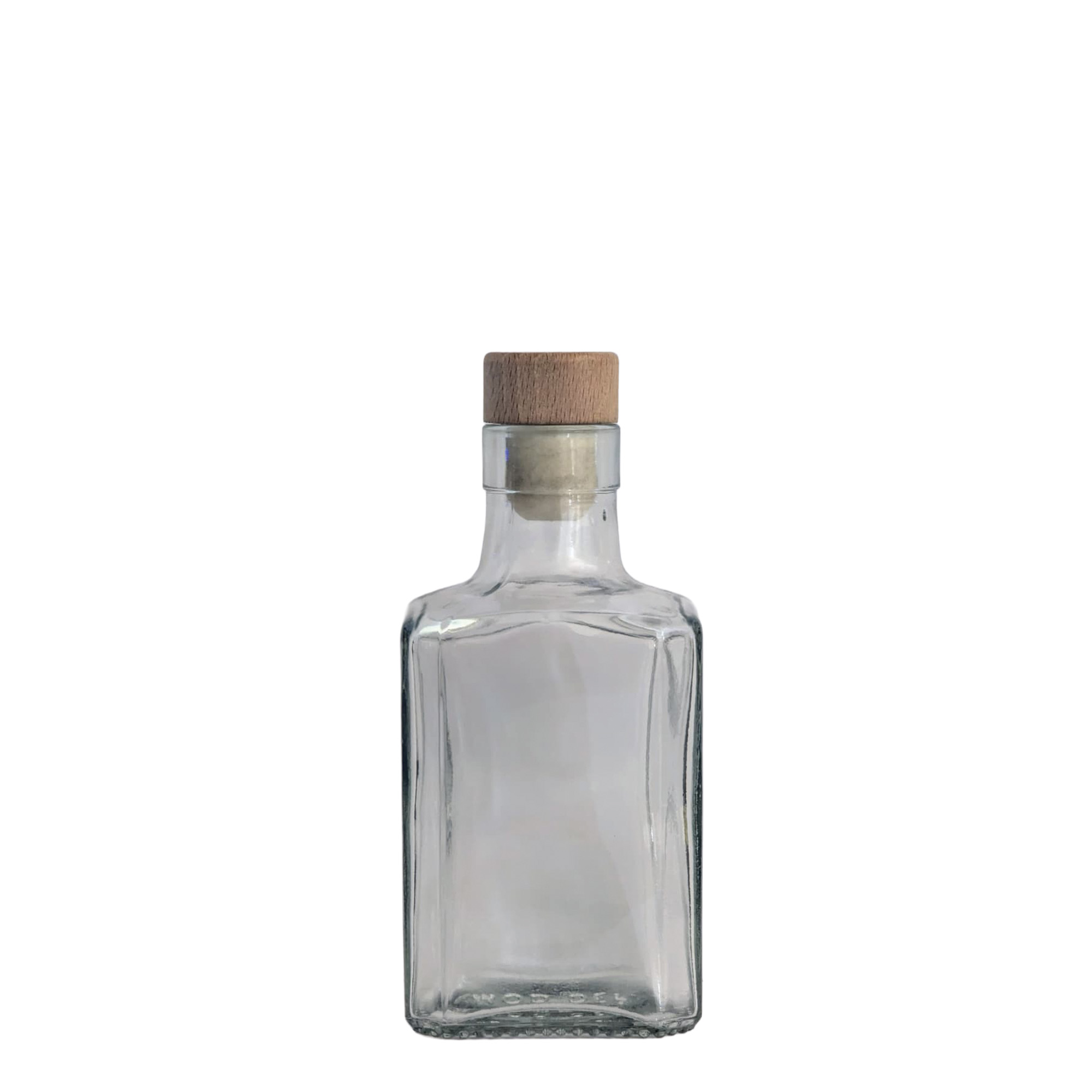 250 ml glazen fles 'Decanter Quadro Oberband', vierkant, opening: kurk 250 ml glazen fles 'Decanter Quadro Oberband', vierkant, opening: kurk