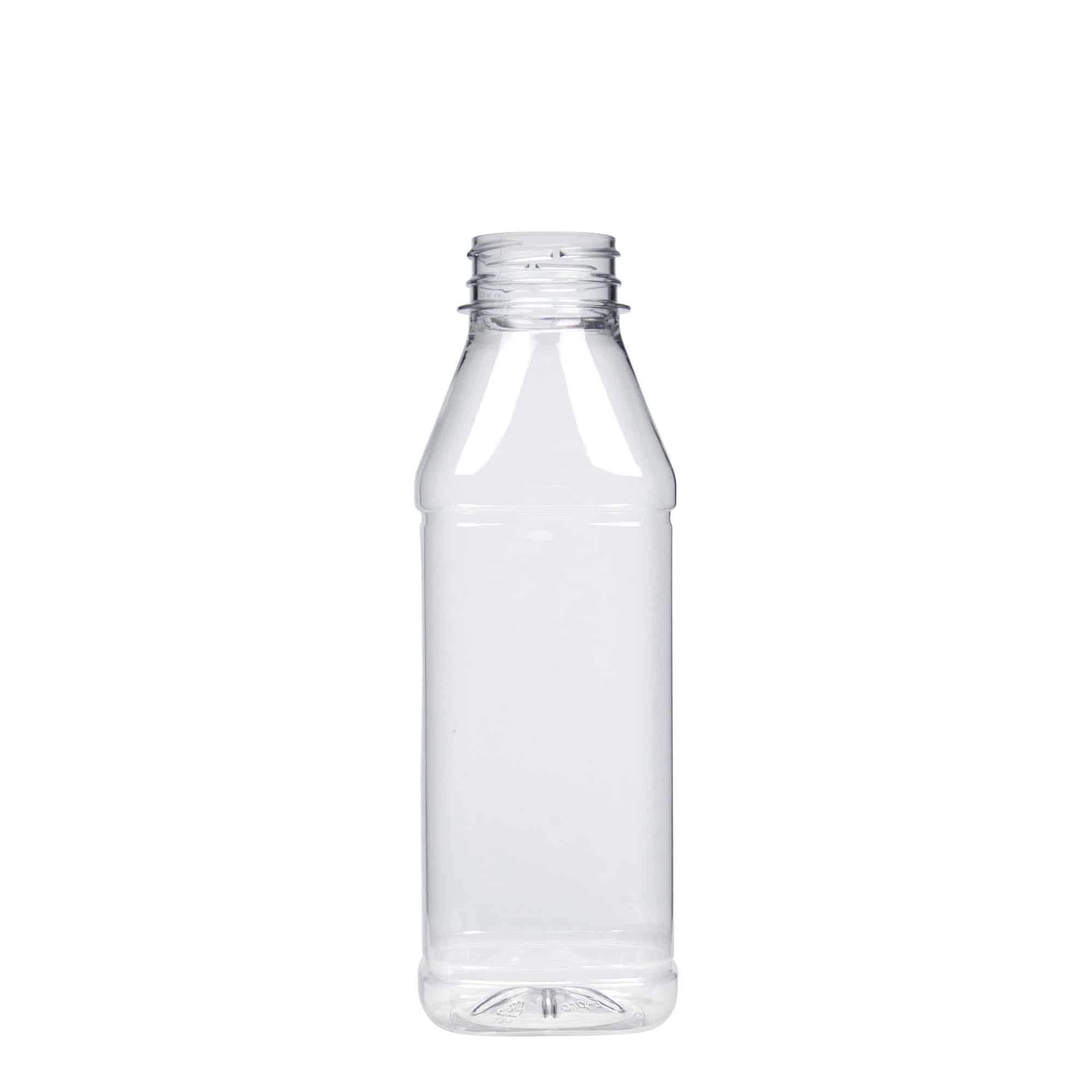 Petfles 'Milk and Juice Carré', 500 ml, vierkant, kunststof, monding: 38 mm Petfles 'Milk and Juice Carré', 500 ml, vierkant, kunststof, monding: 38 mm