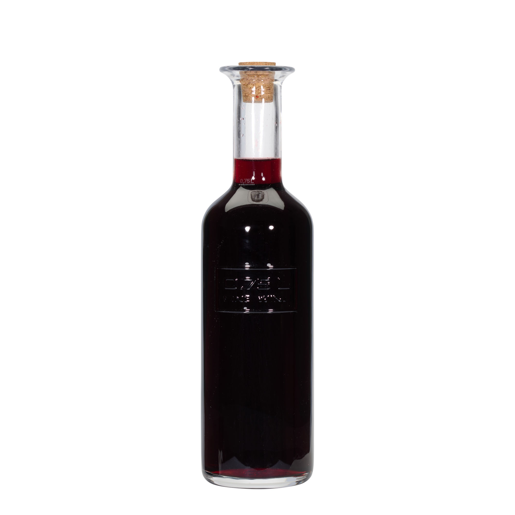 750 ml glazen fles 'Optima Fine Wine', hals: kurk 750 ml glazen fles 'Optima Fine Wine', hals: kurk