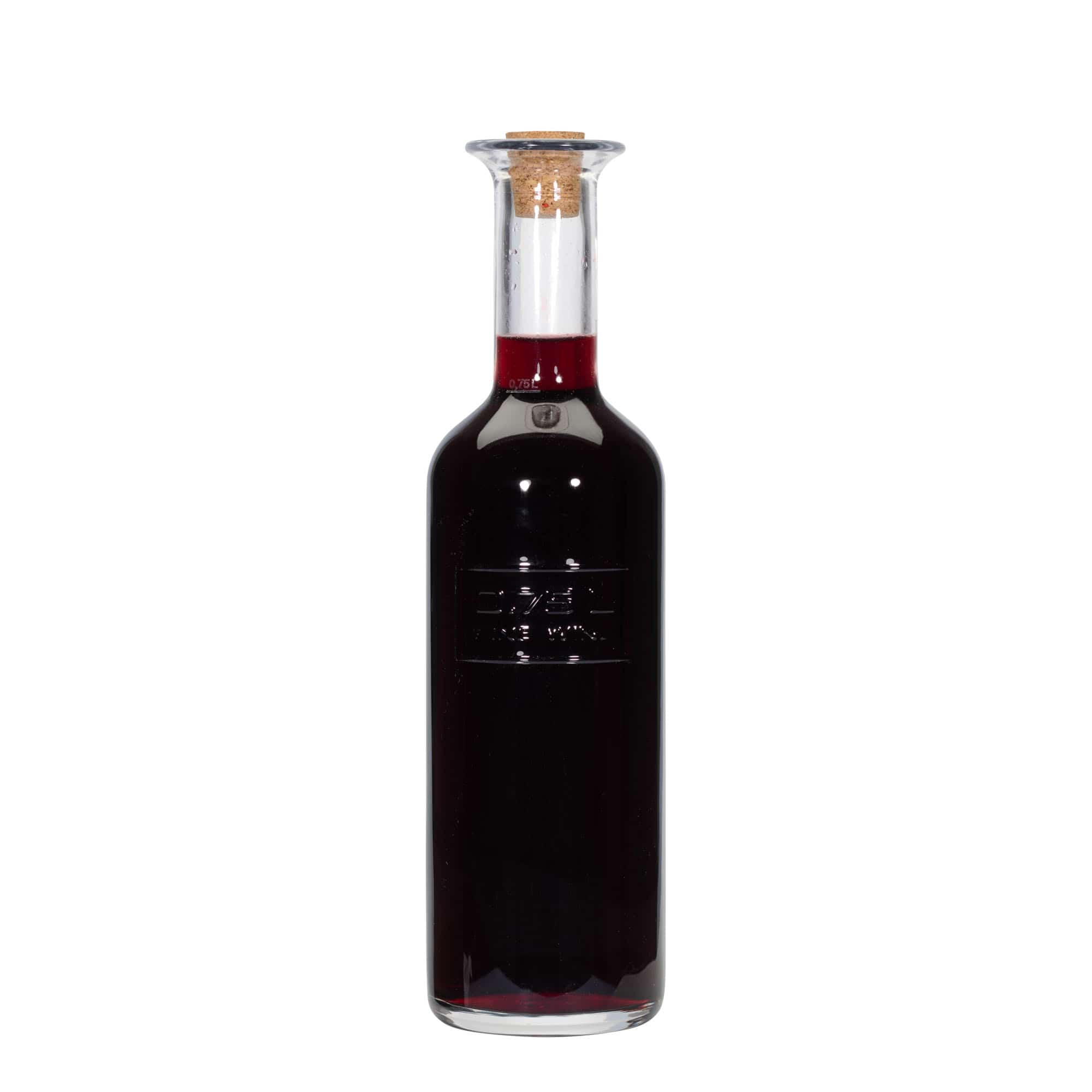 750 ml glazen fles 'Optima Fine Wine', hals: kurk