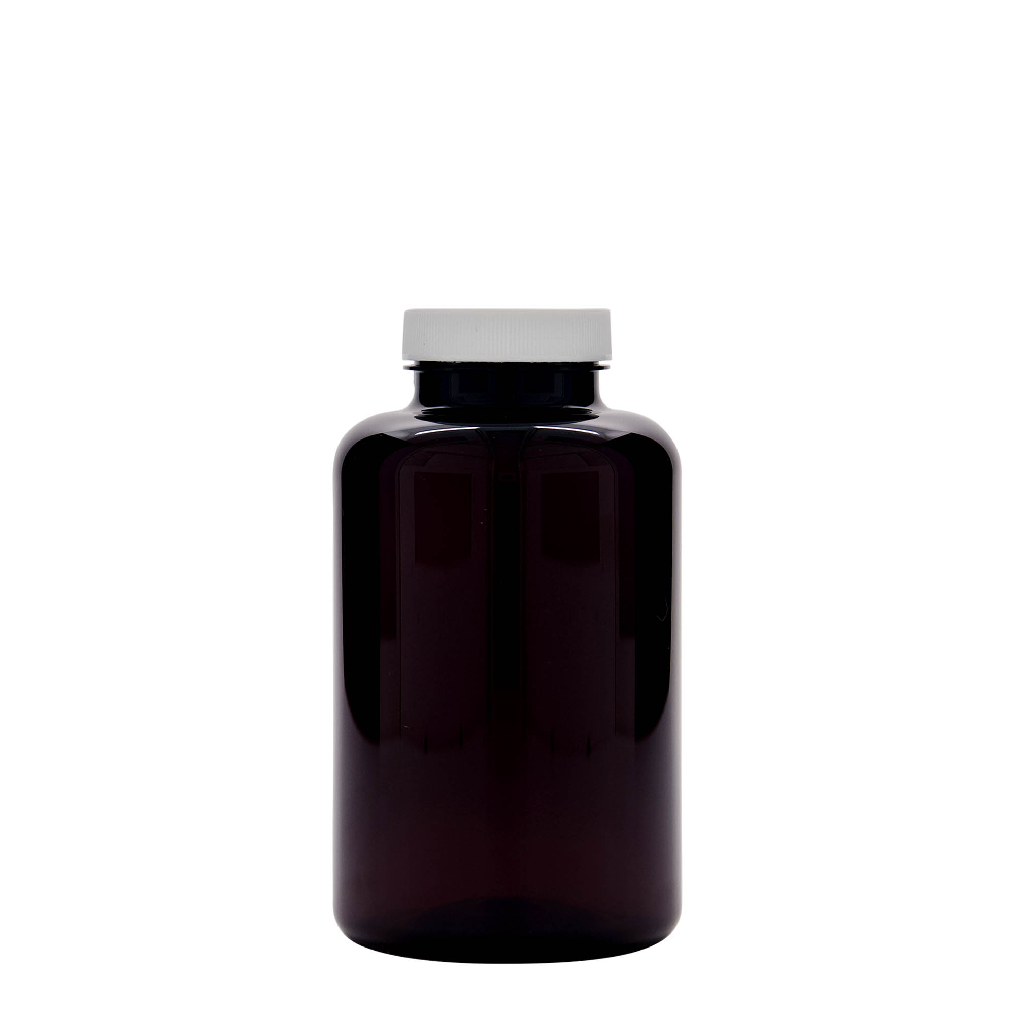 500 ml PET-fles, kunststof, bruin, hals: 45/400