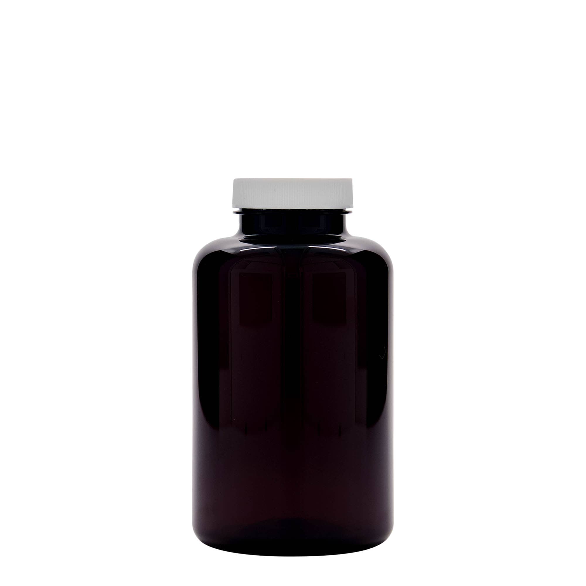 500 ml PET-fles, kunststof, bruin, hals: 45/400