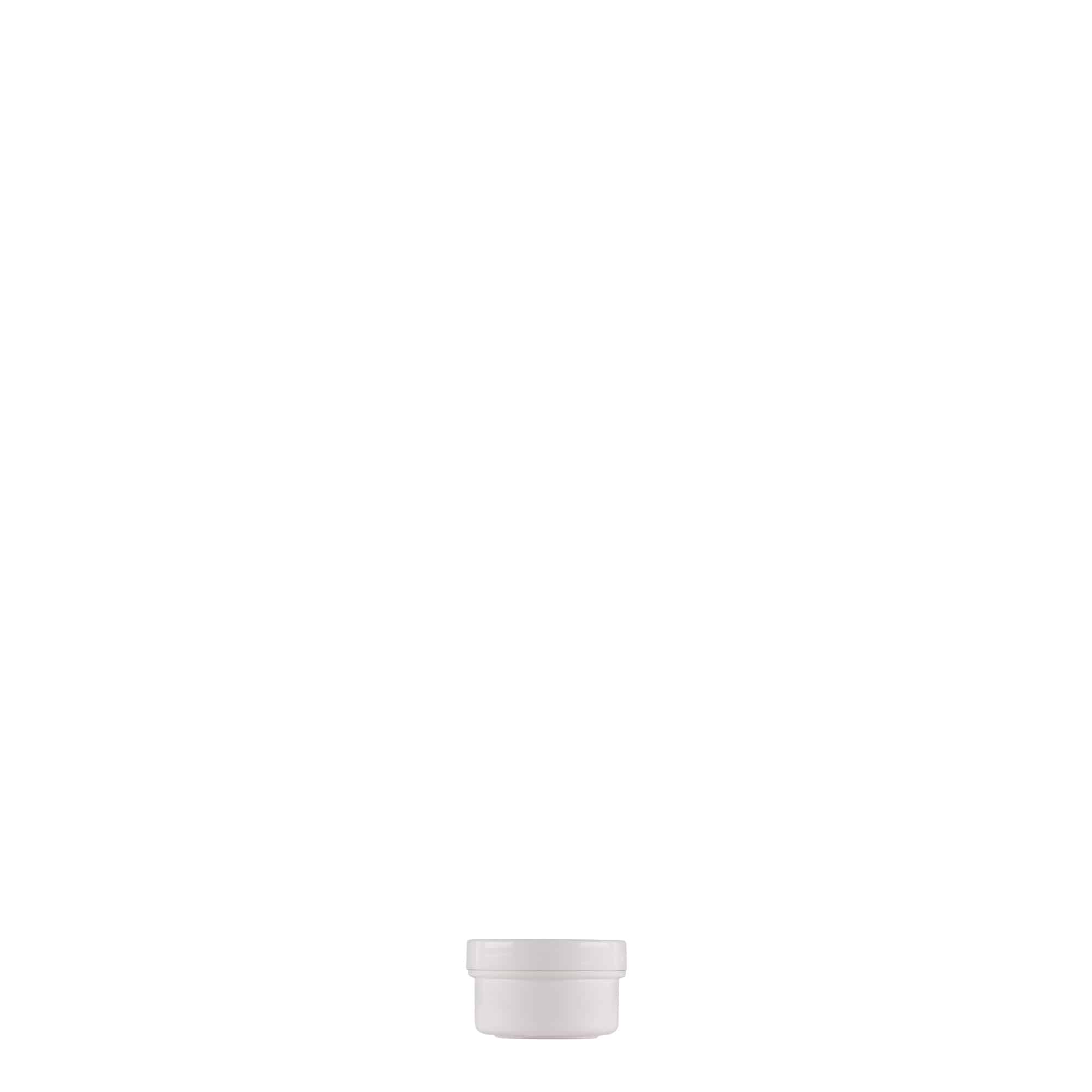 6 ml kunststofpotje 'White Line', PP, wit, opening: schroefdop