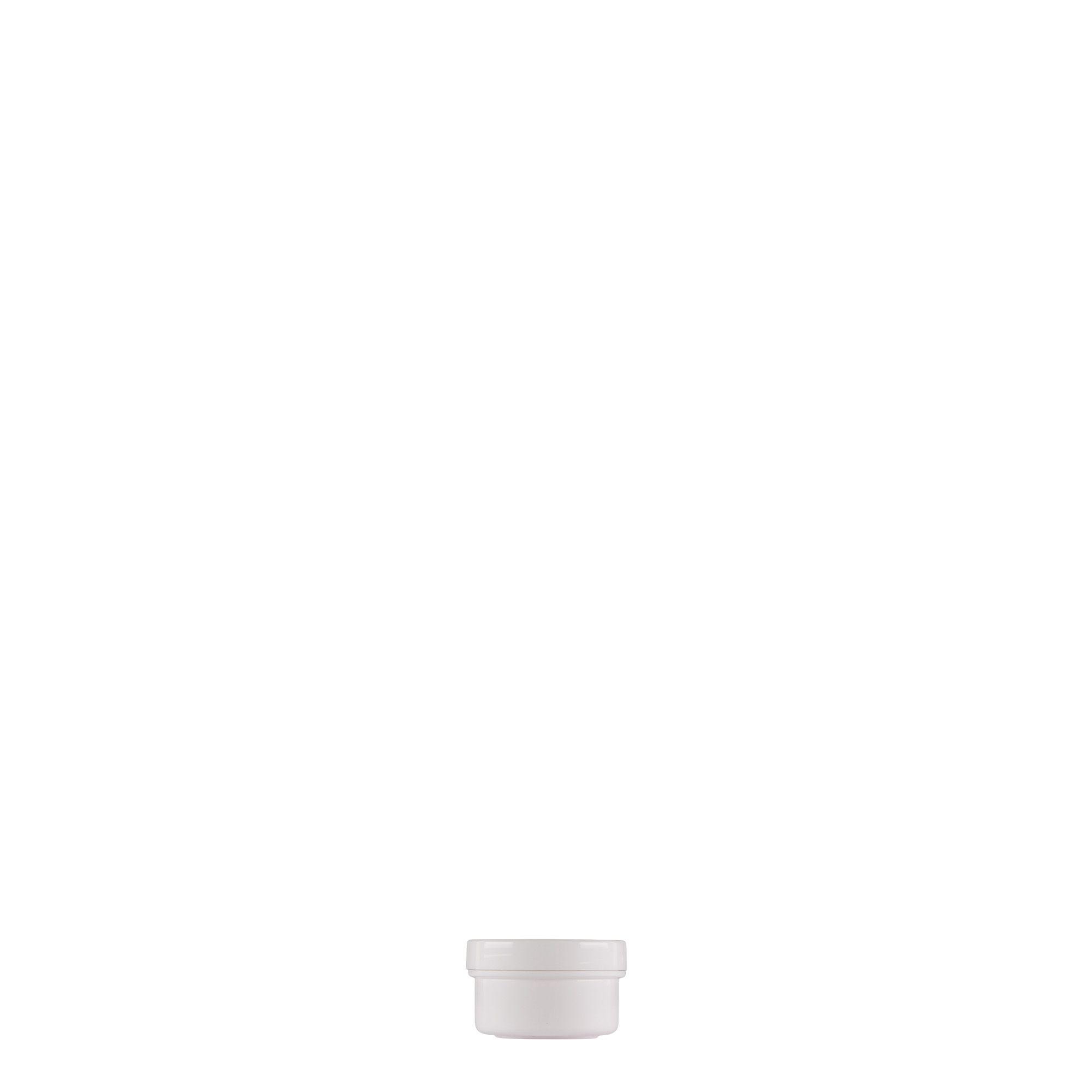 6 ml kunststofpotje 'White Line', PP, wit, opening: schroefdop 6 ml kunststofpotje 'White Line', PP, wit, opening: schroefdop