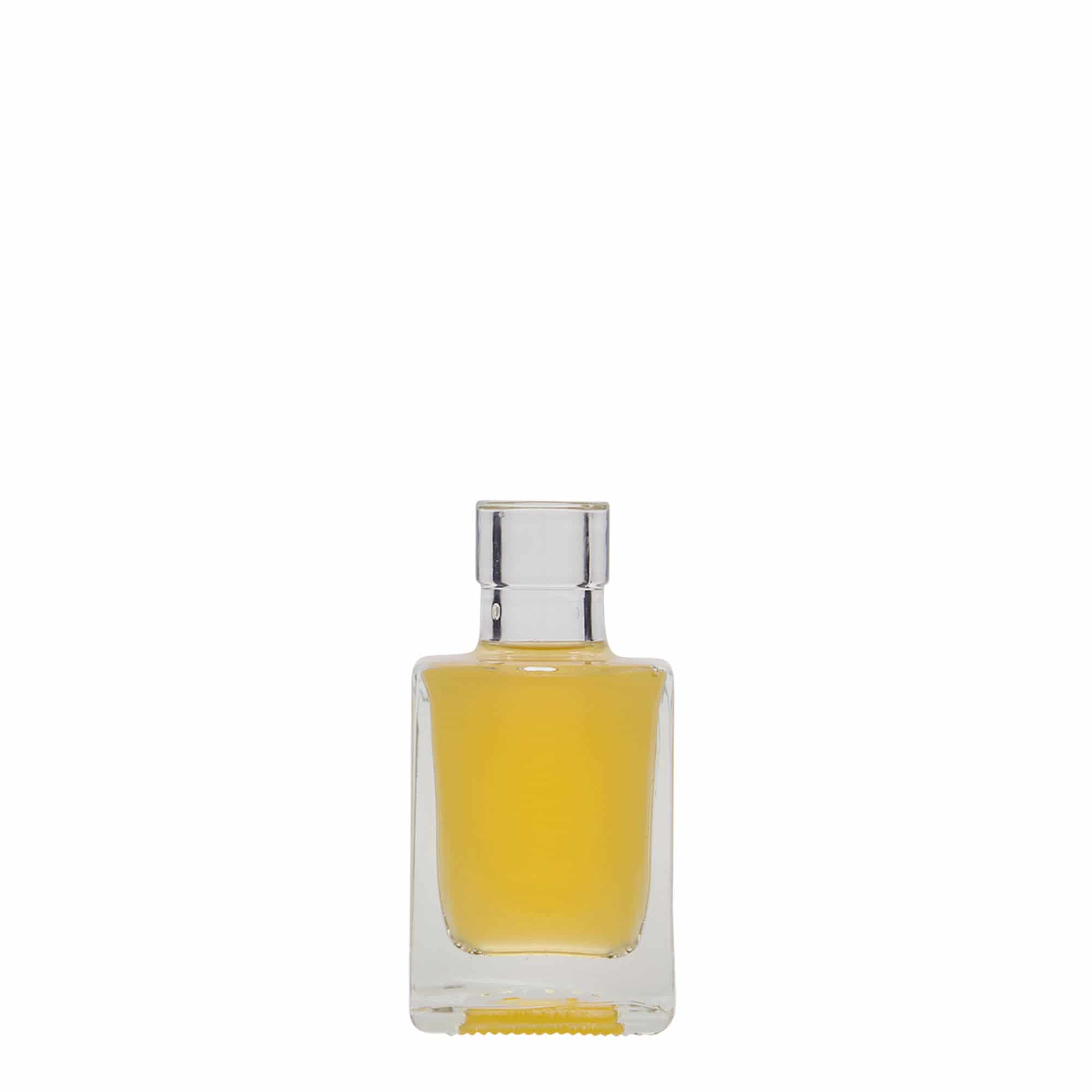 50 ml glazen fles 'Cube', vierkant, opening: kurk