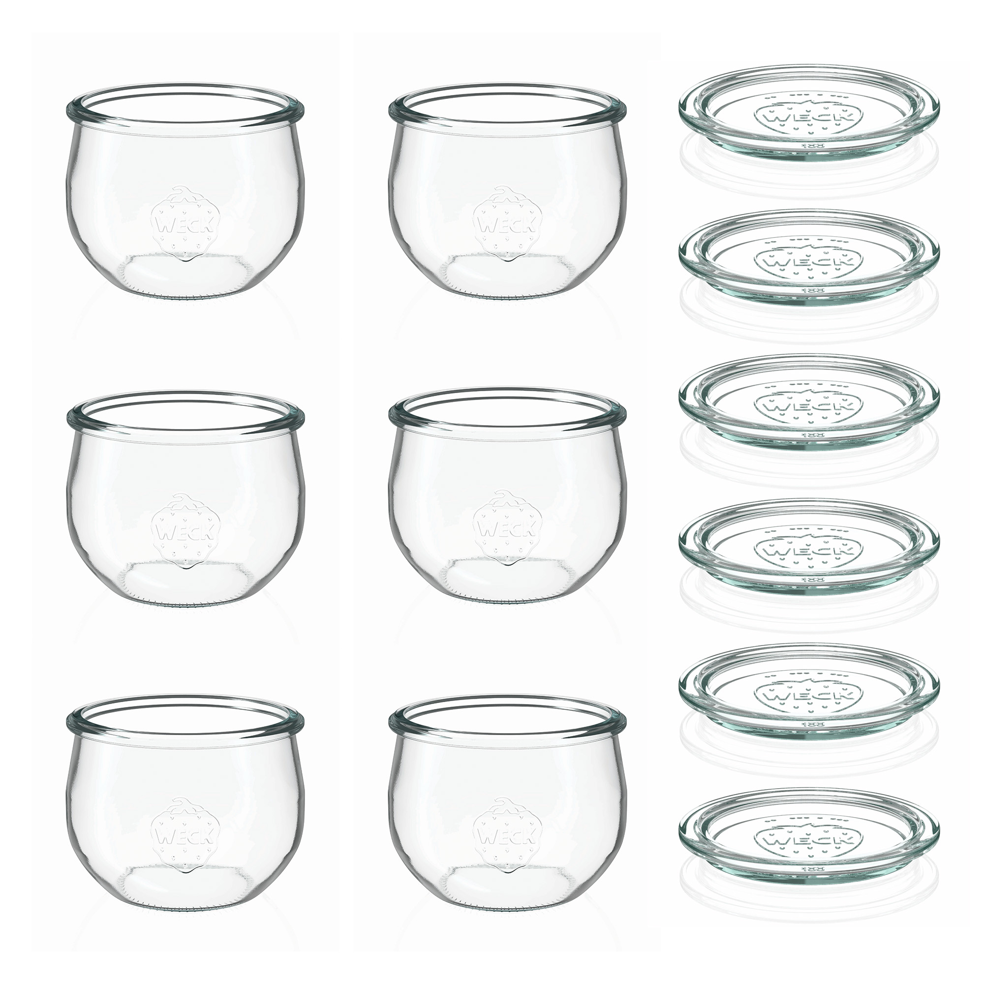 6x 580 ml WECK-tulpenpot met glazen deksel RR 100