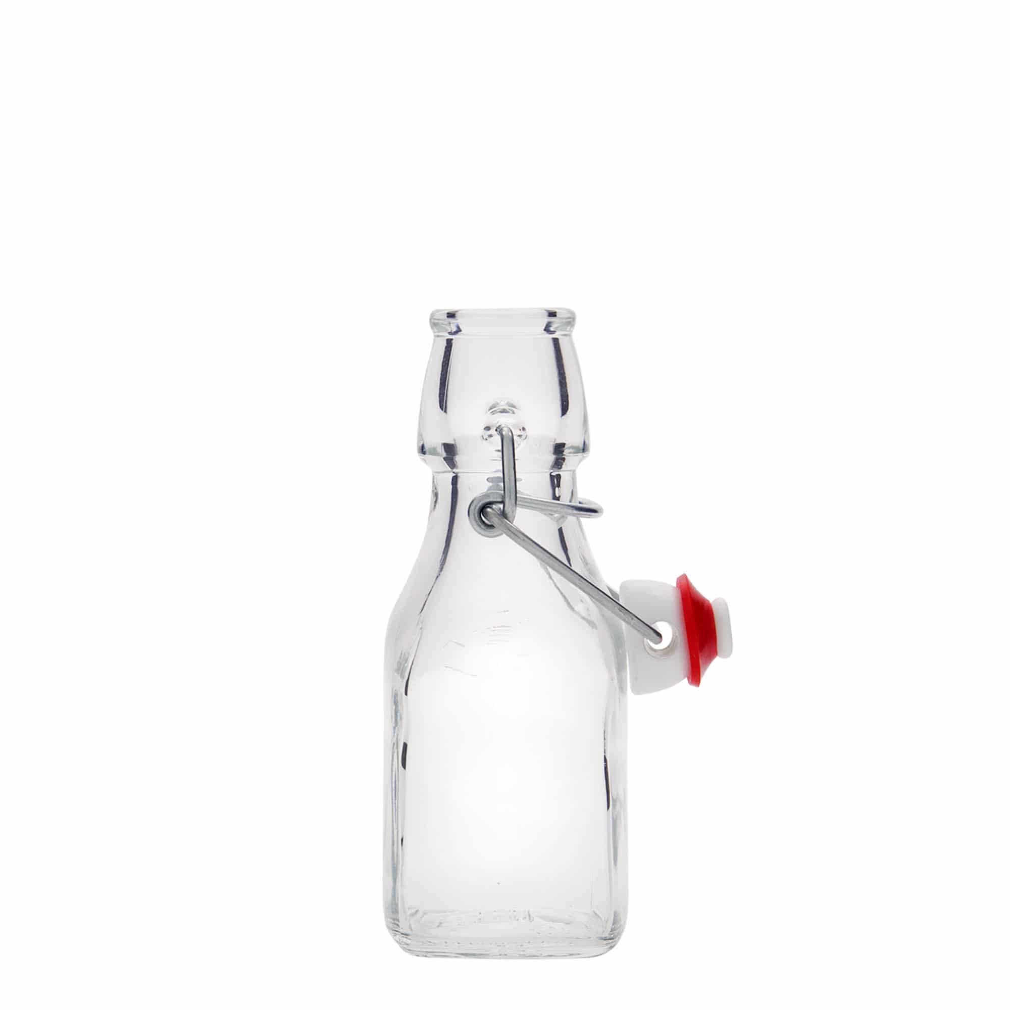 125 ml glazen fles 'Swing', vierkant, opening: beugelsluiting