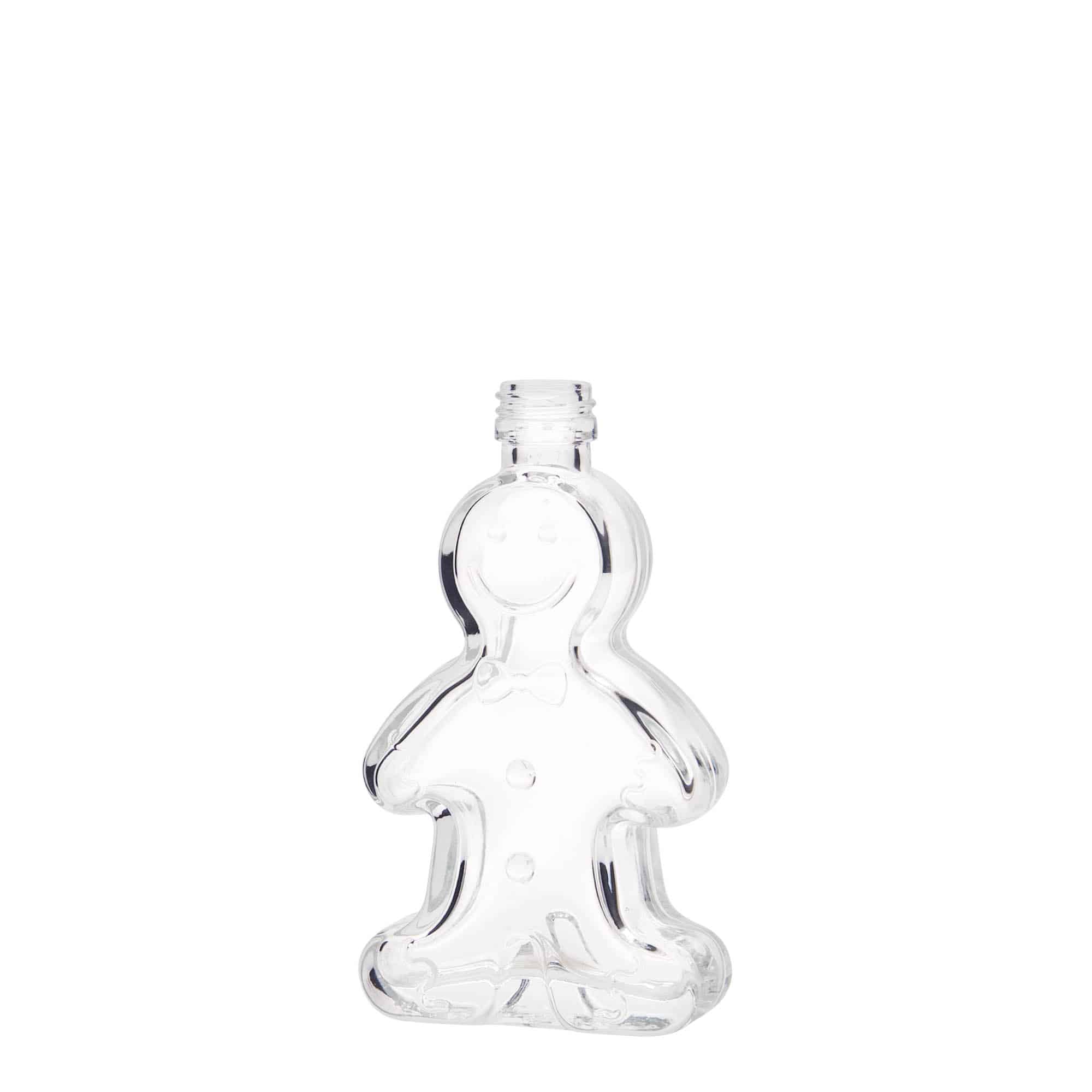 50 ml glazen flesje 'Lebkuchenmann', mondstuk: PP 18 50 ml glazen flesje 'Lebkuchenmann', mondstuk: PP 18