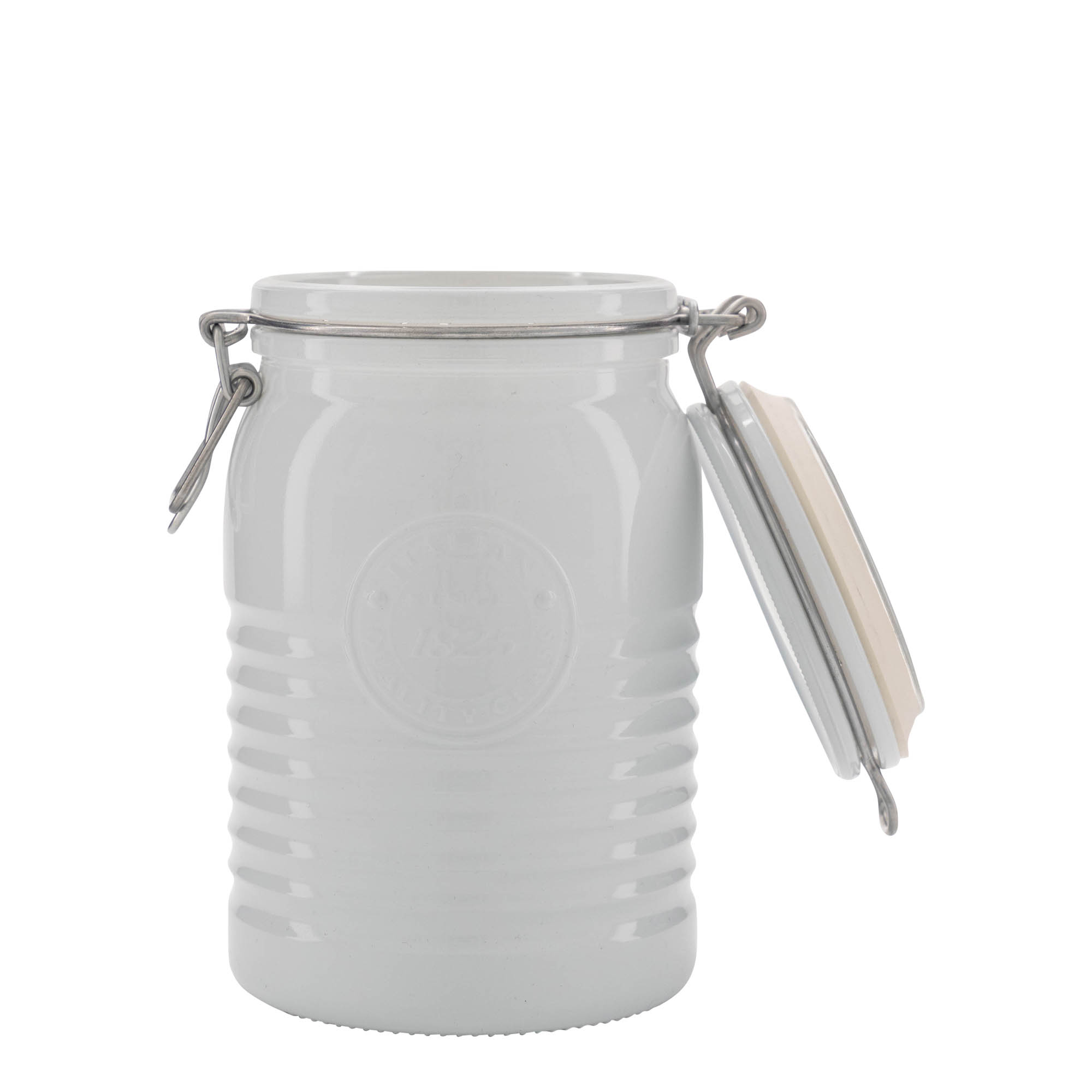 1.000 ml draadbeugelglas 'Officina 1825', wit, opening: draadbeugel sluiting