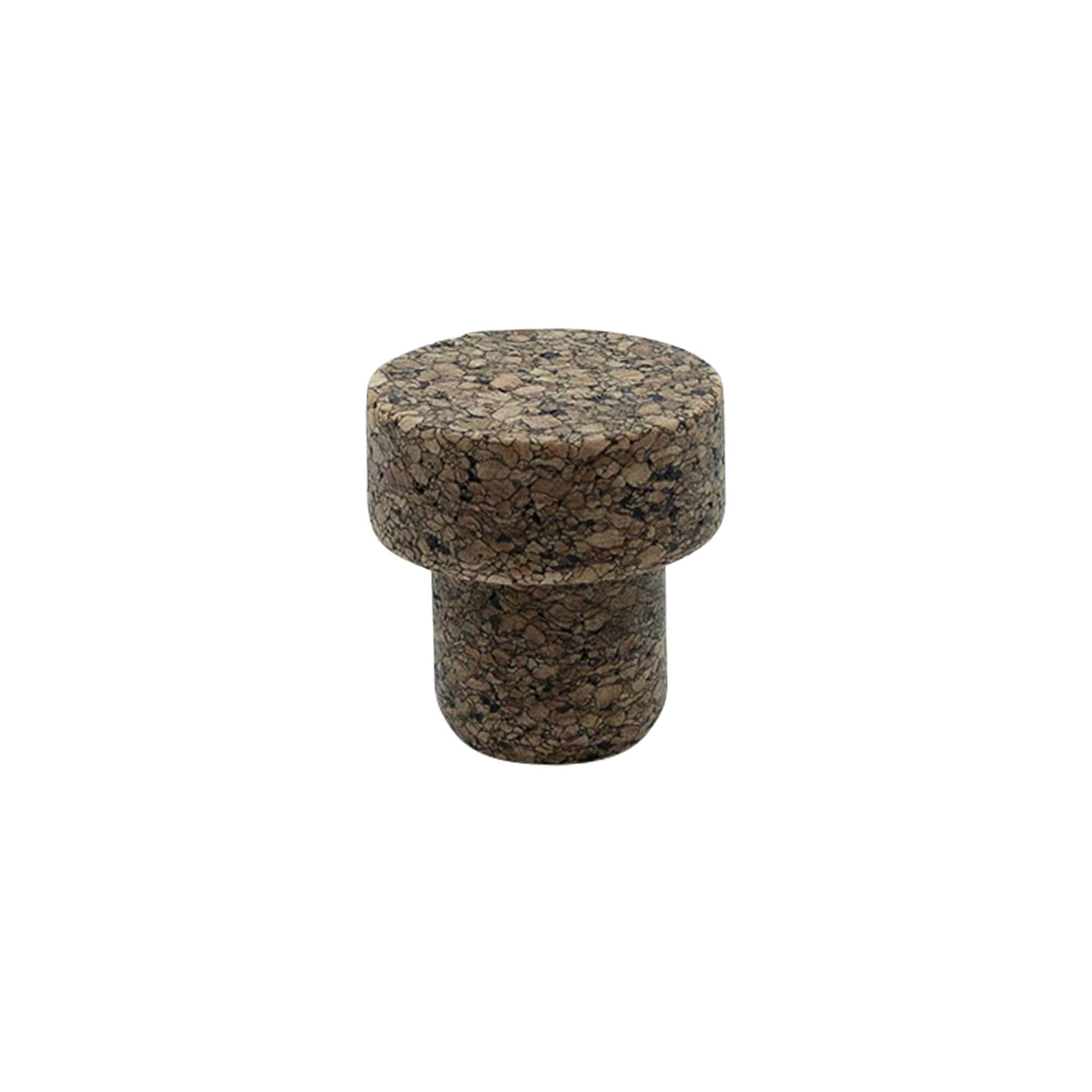 Handvatkurk 'Sharp' 22,5 mm, Corkcoal, voor monding: kurk