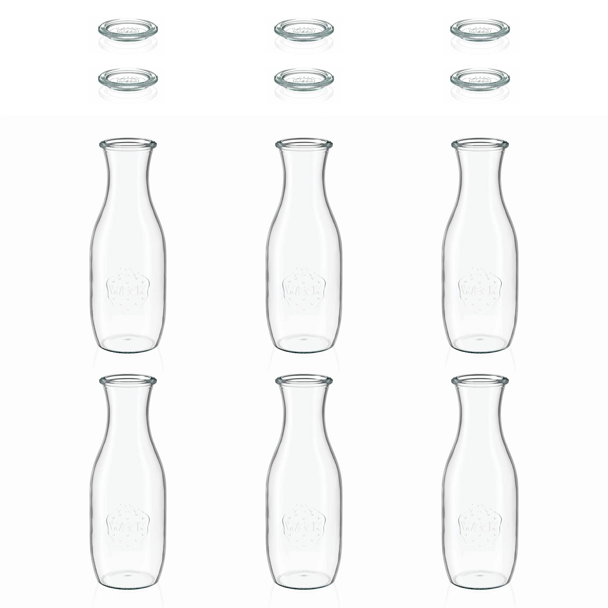 6x 1000 ml WECK-sapfles met glazen deksel RR 60