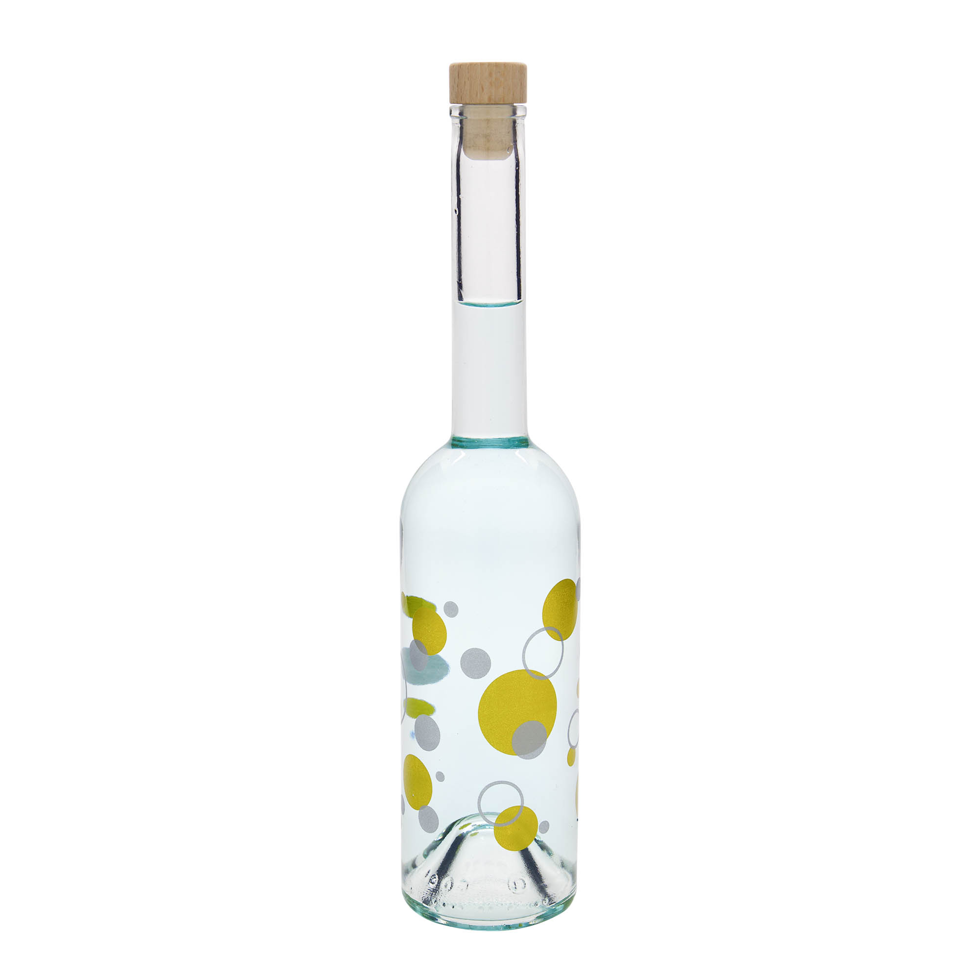 500 ml glazen fles 'Opera', motief: stippen, opening: kurk 500 ml glazen fles 'Opera', motief: stippen, opening: kurk