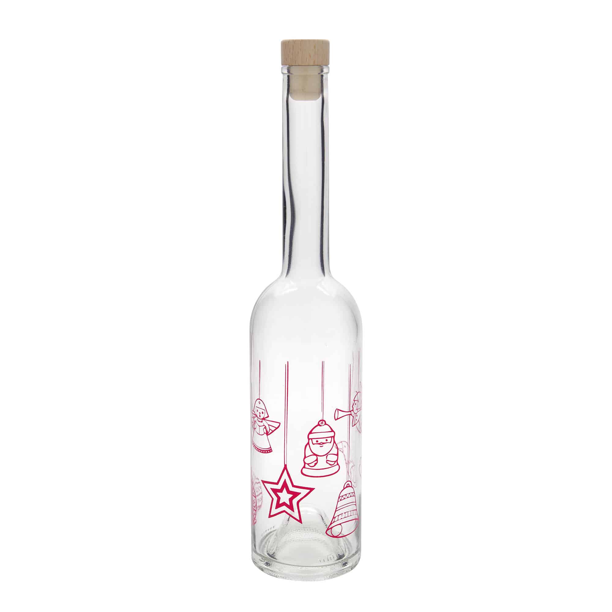 500 ml glazen fles 'Opera', motief: sterren, opening: kurk