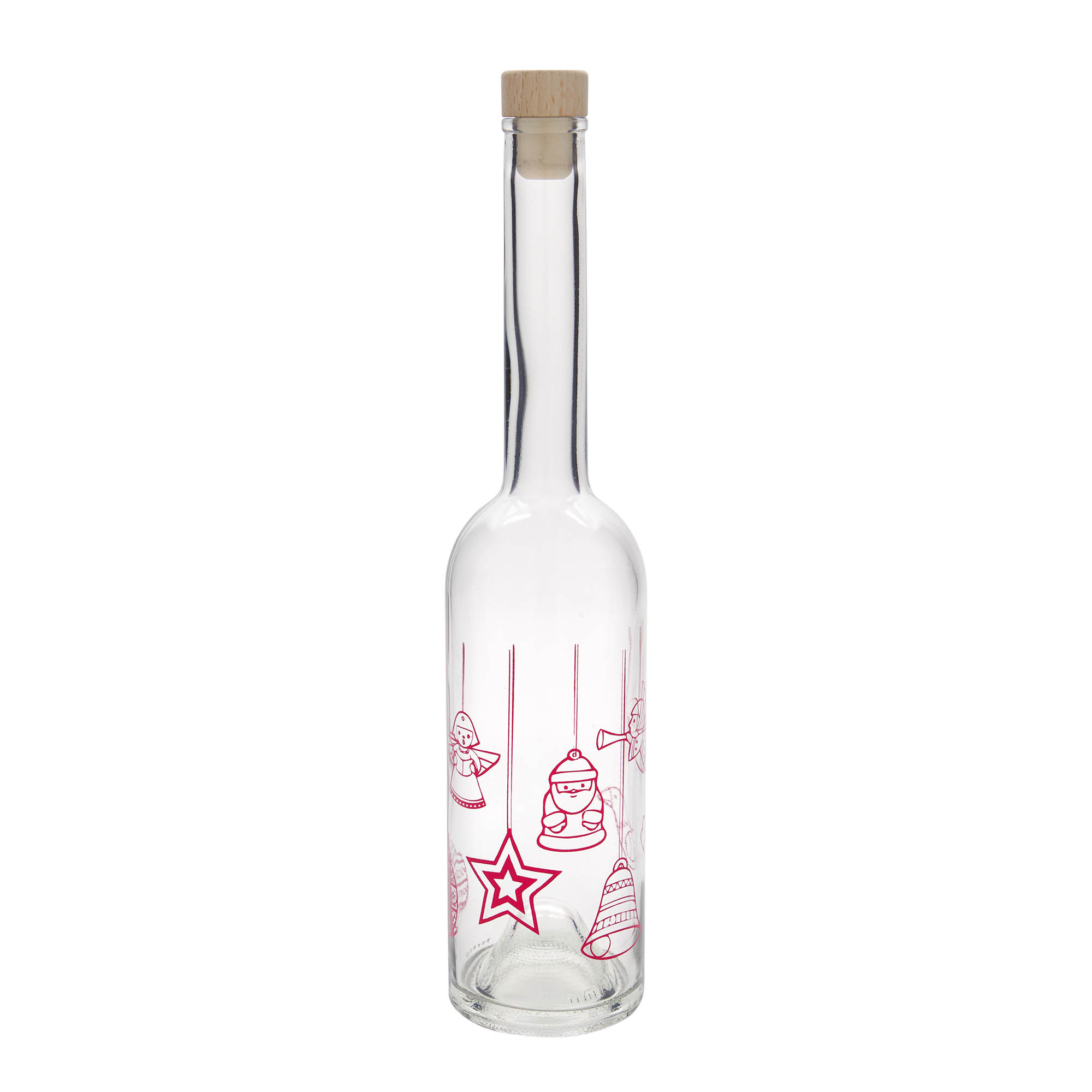 500 ml glazen fles 'Opera', motief: sterren, opening: kurk 500 ml glazen fles 'Opera', motief: sterren, opening: kurk