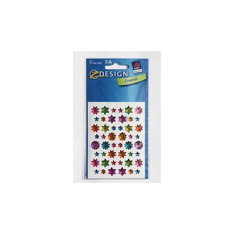 Zweckform stickers 'Gelsterren', kunststof, meerkleurig Zweckform stickers 'Gelsterren', kunststof, meerkleurig