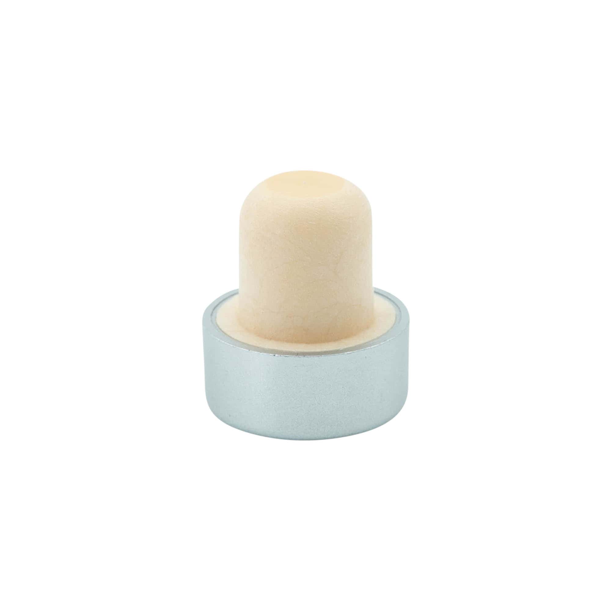 Handgreepkurk 19 mm, kunststof, zilver, voor monding: kurk Handgreepkurk 19 mm, kunststof, zilver, voor monding: kurk