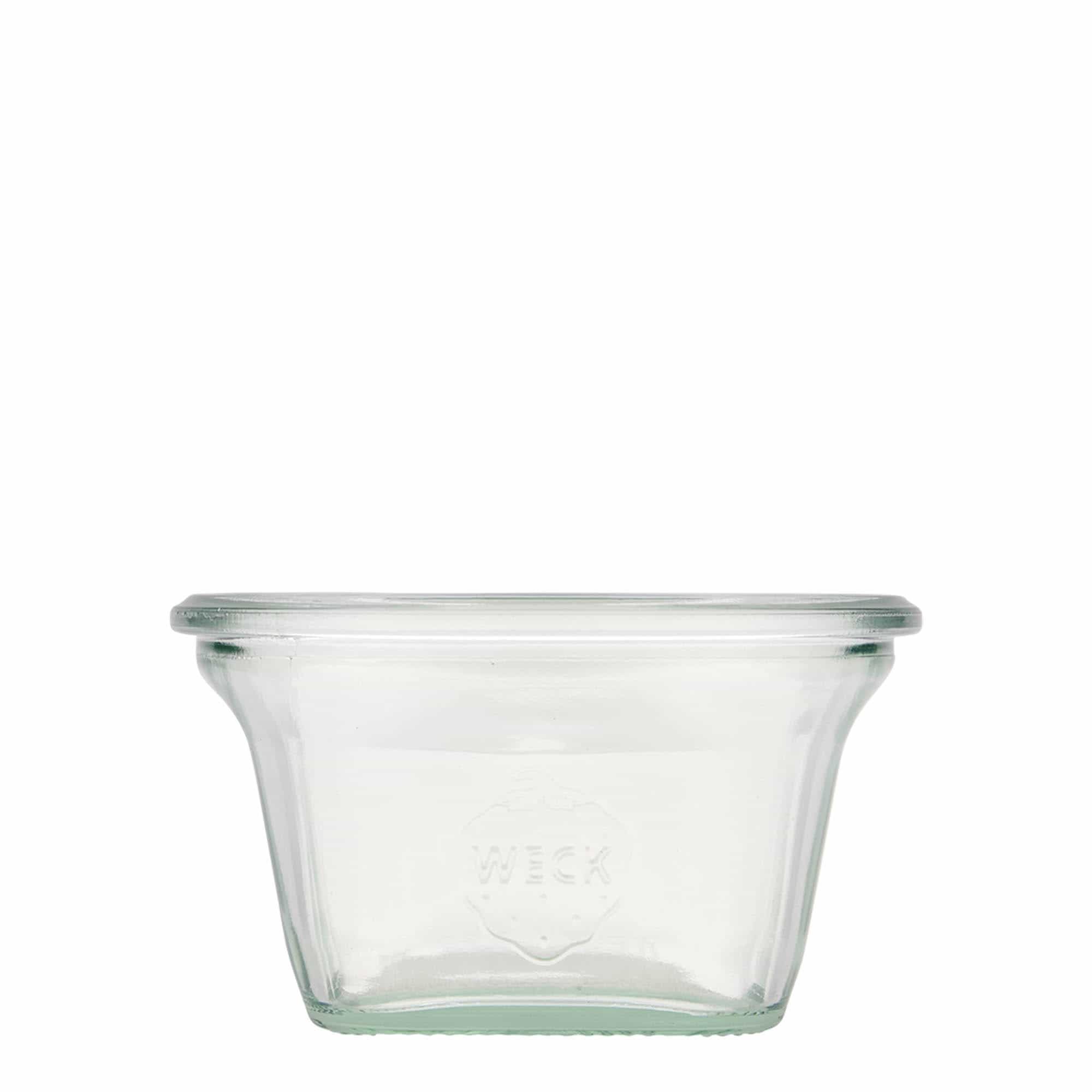 290 ml WECK-Quadroglas, vierkant, opening: ronde rand