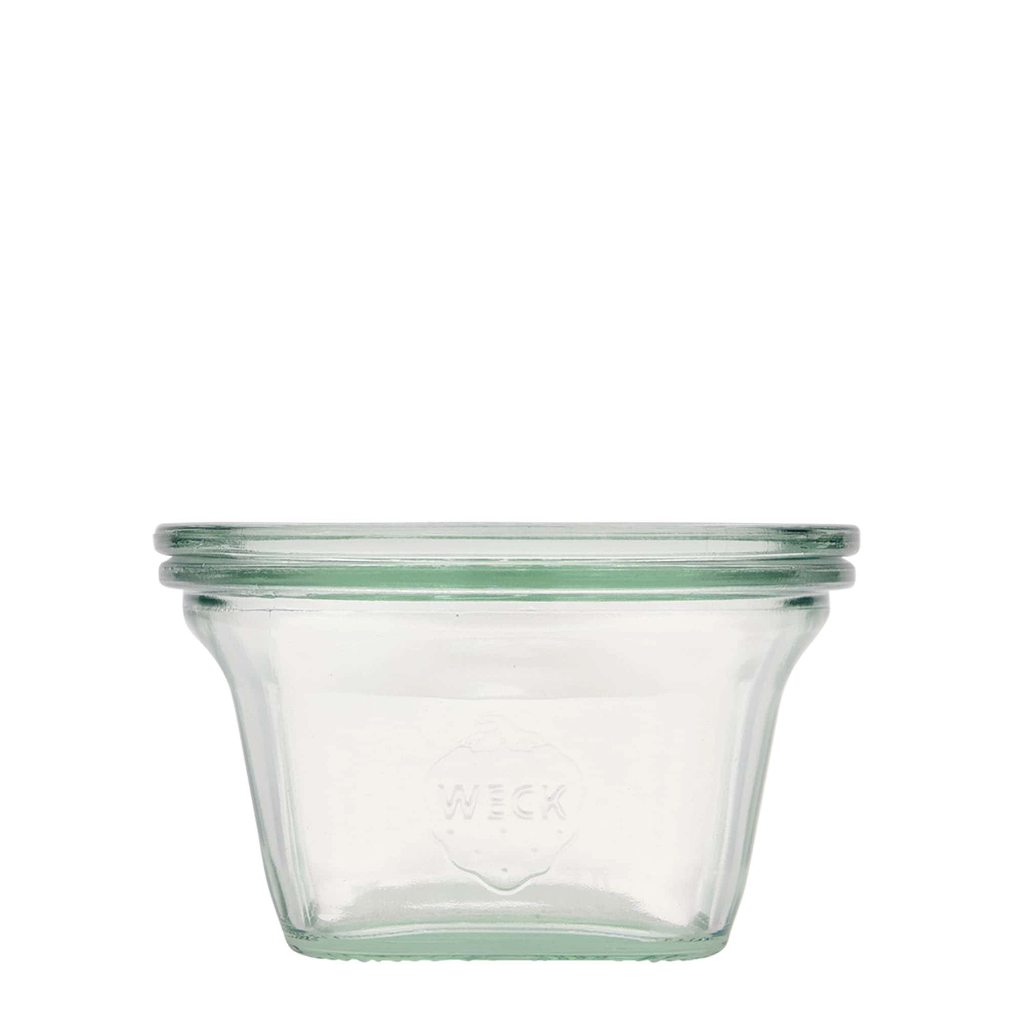 290 ml WECK-Quadroglas, vierkant, opening: ronde rand