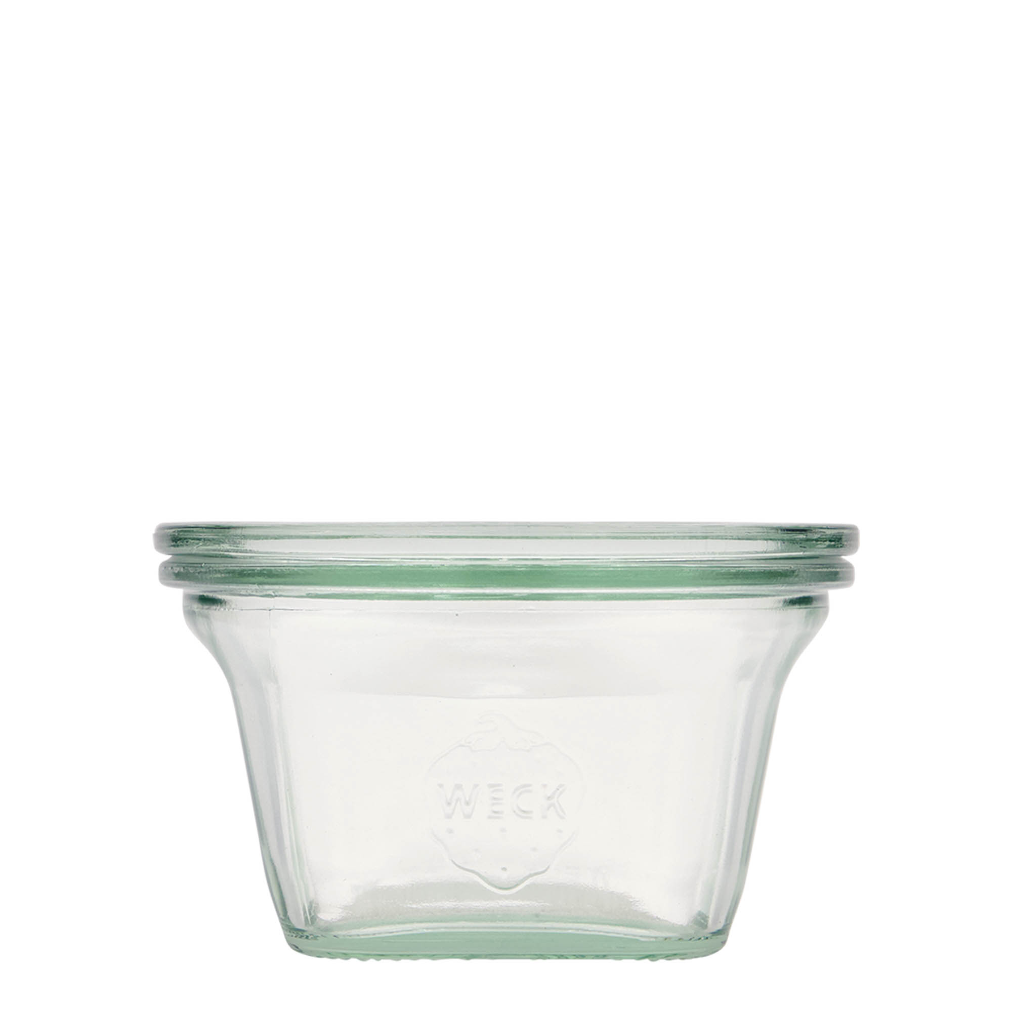 290 ml WECK-Quadroglas, vierkant, opening: ronde rand