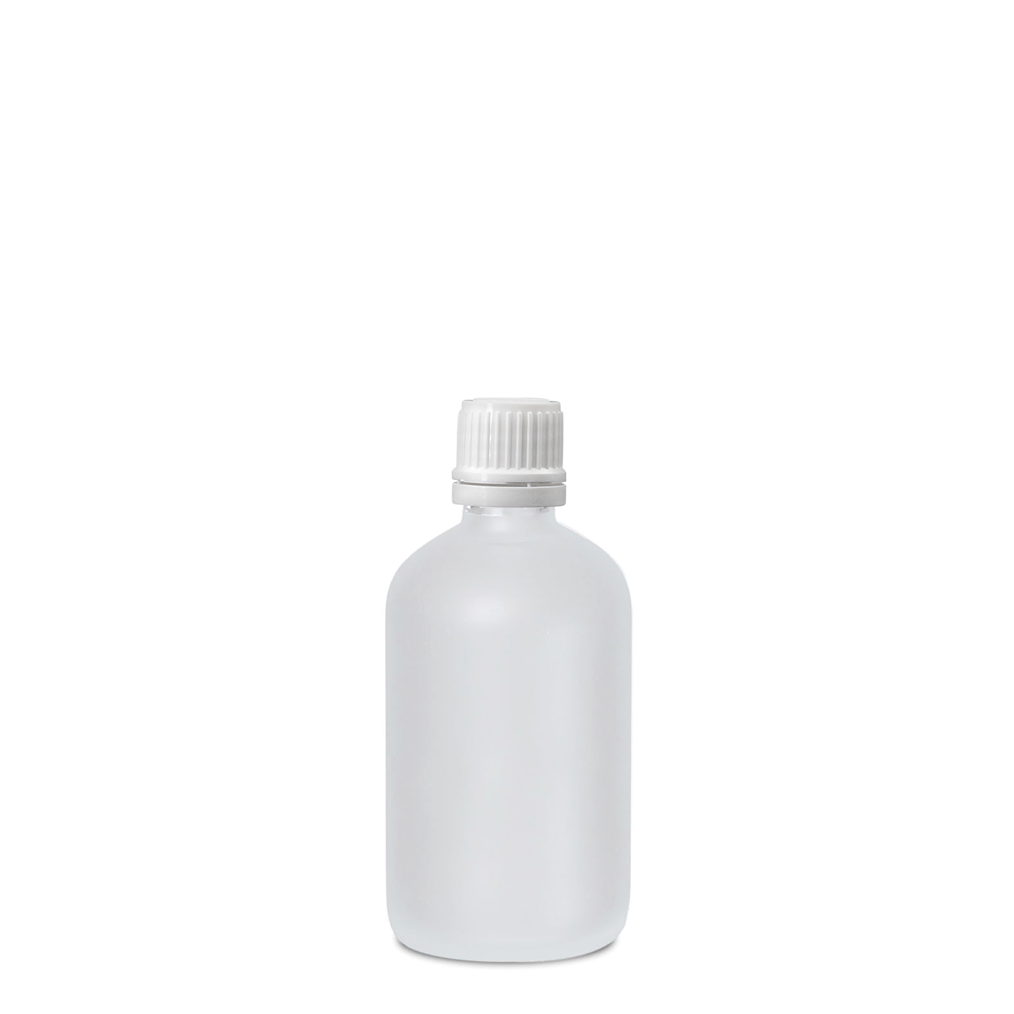 100 ml medicijnflesje, glas, mat, opening: DIN 18