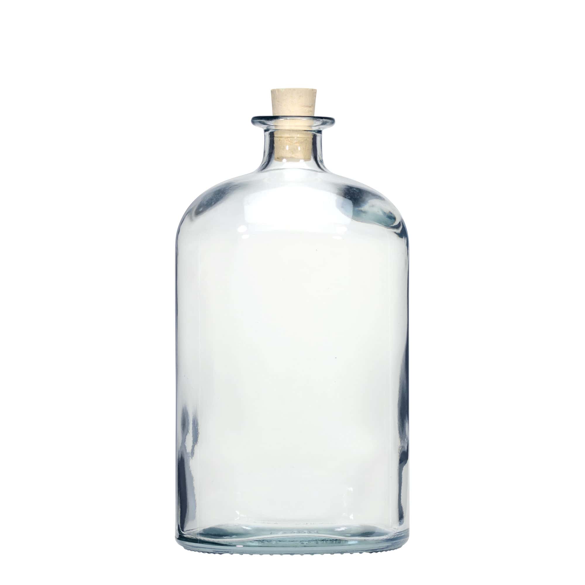 Glazen fles 'Dundee', 1000 ml, ovaal, monding: kurk Glazen fles 'Dundee', 1000 ml, ovaal, monding: kurk