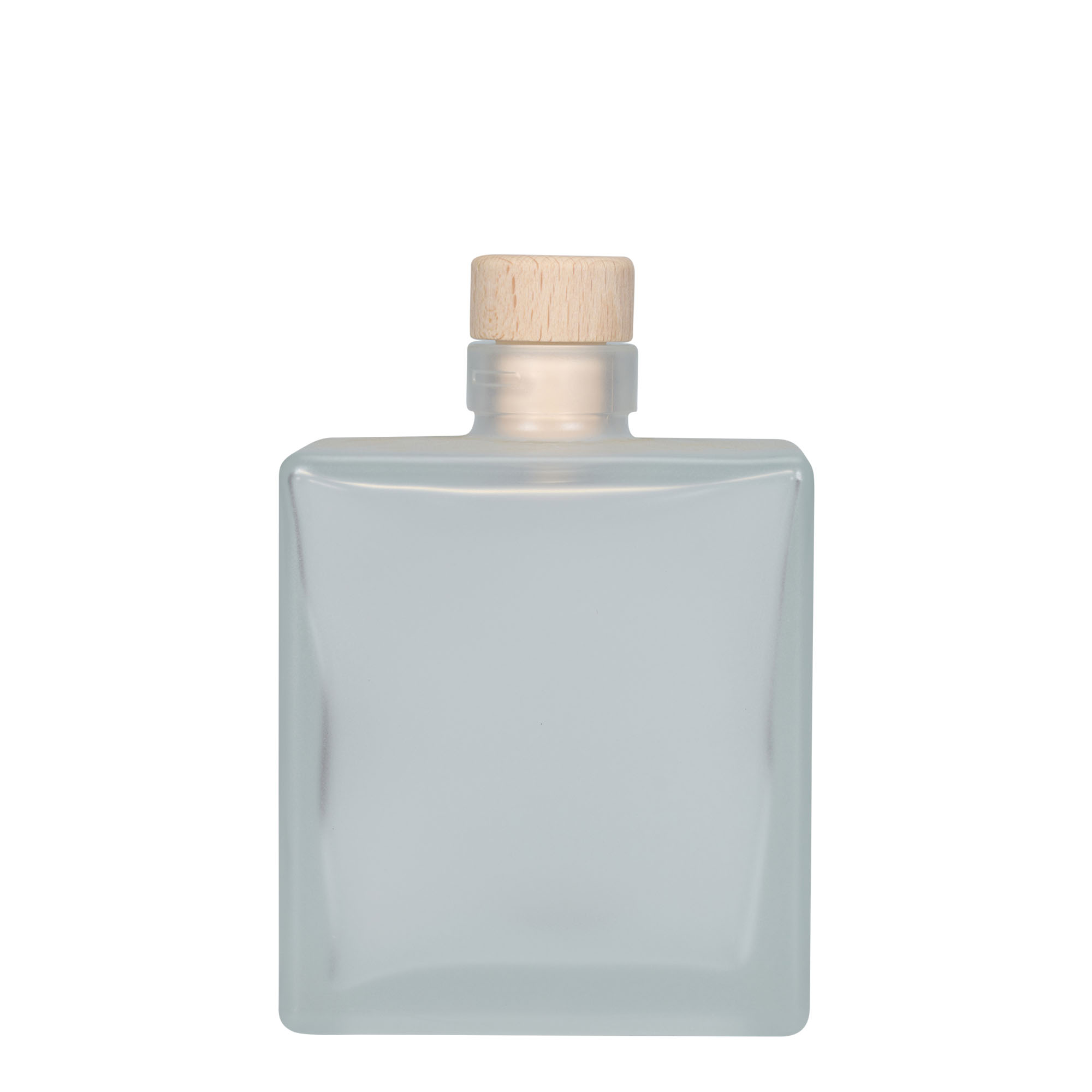 500 ml glazen fles 'Cube', vierkant, geëtst, hals: kurk