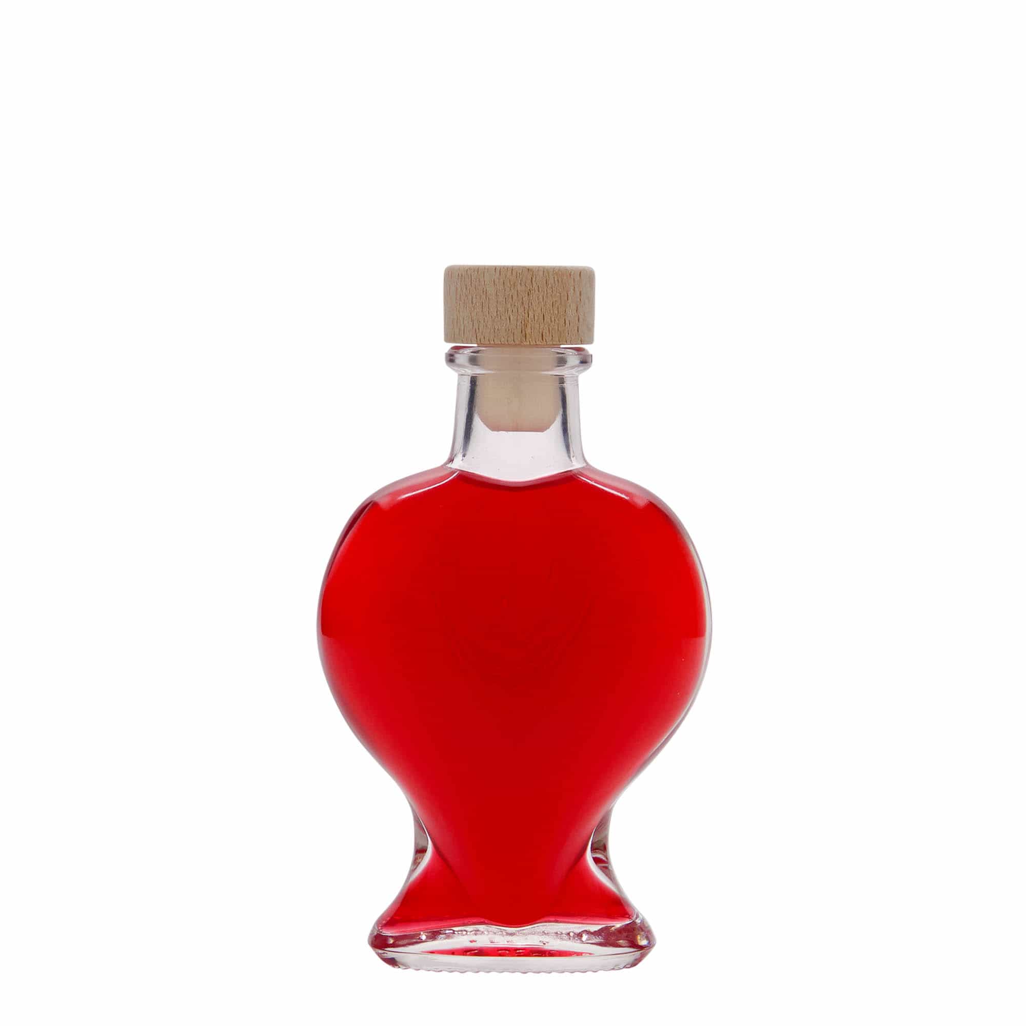 100 ml glazen fles 'Hart', opening: kurk