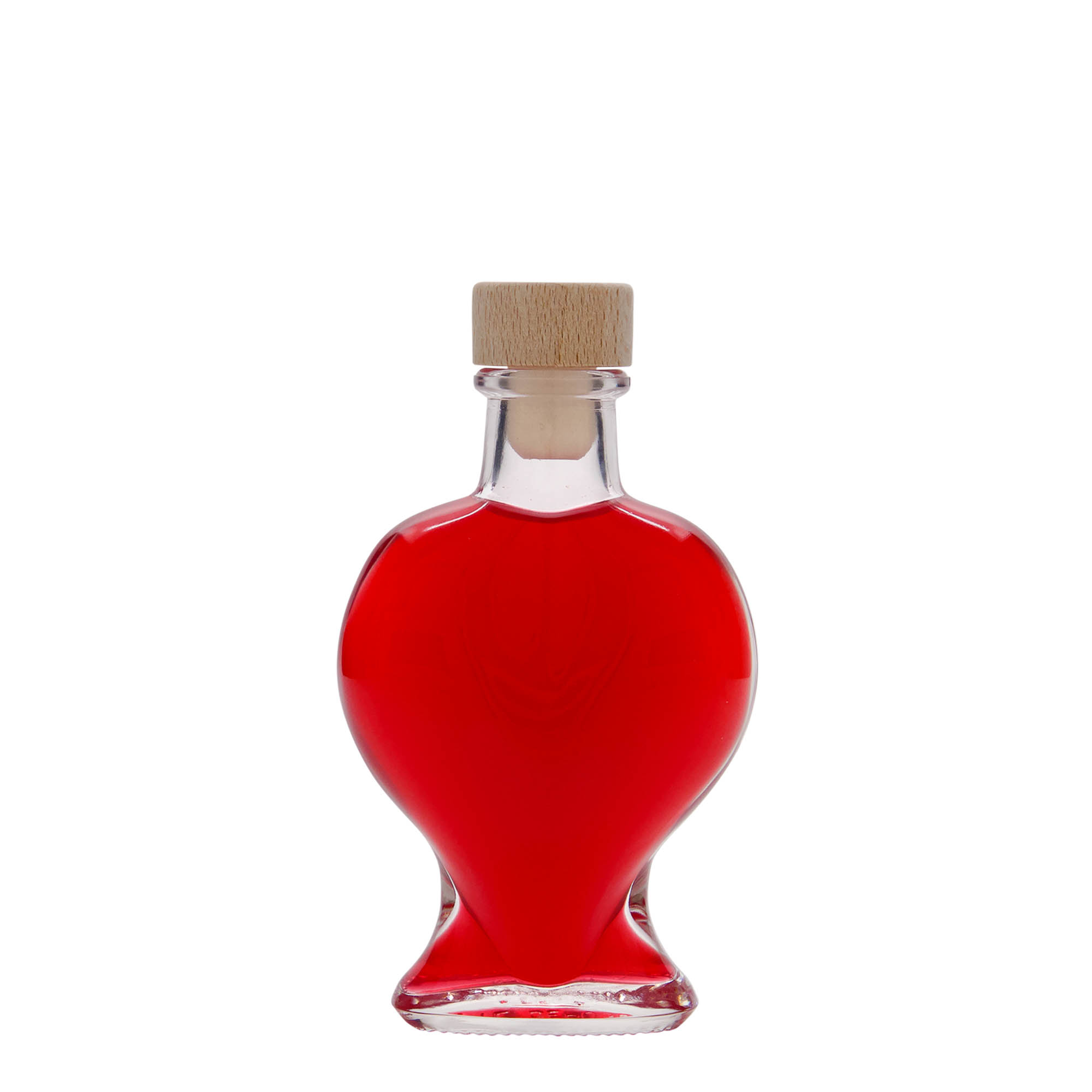100 ml glazen fles 'Hart', opening: kurk 100 ml glazen fles 'Hart', opening: kurk