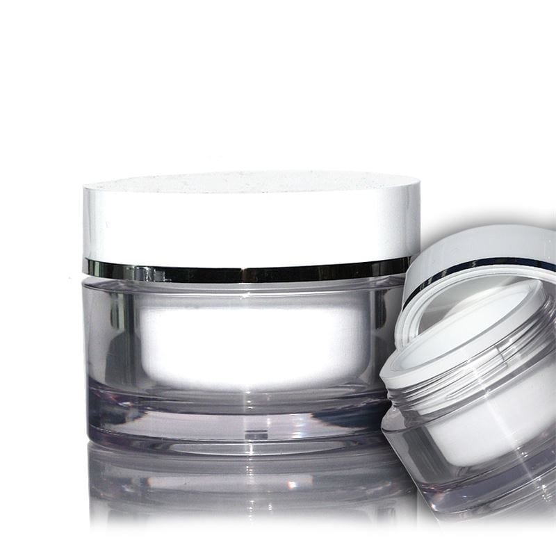 30 ml potje, SAN-kunststof, wit, opening: schroefdop 30 ml potje, SAN-kunststof, wit, opening: schroefdop