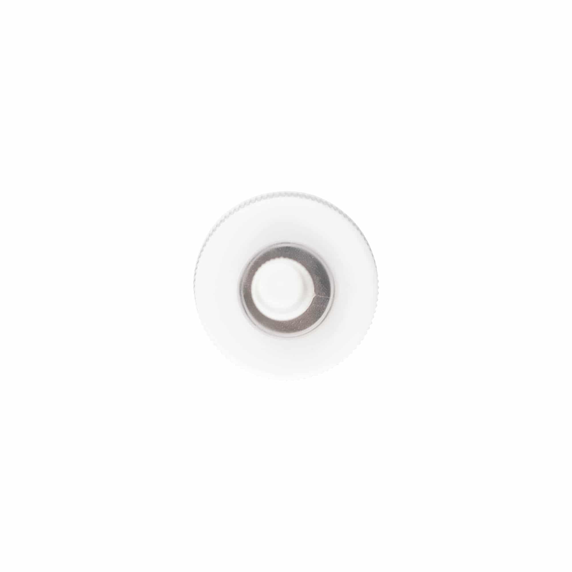 Schroefdop met applicator, PP-kunststof, wit, voor mondstuk: 24/410