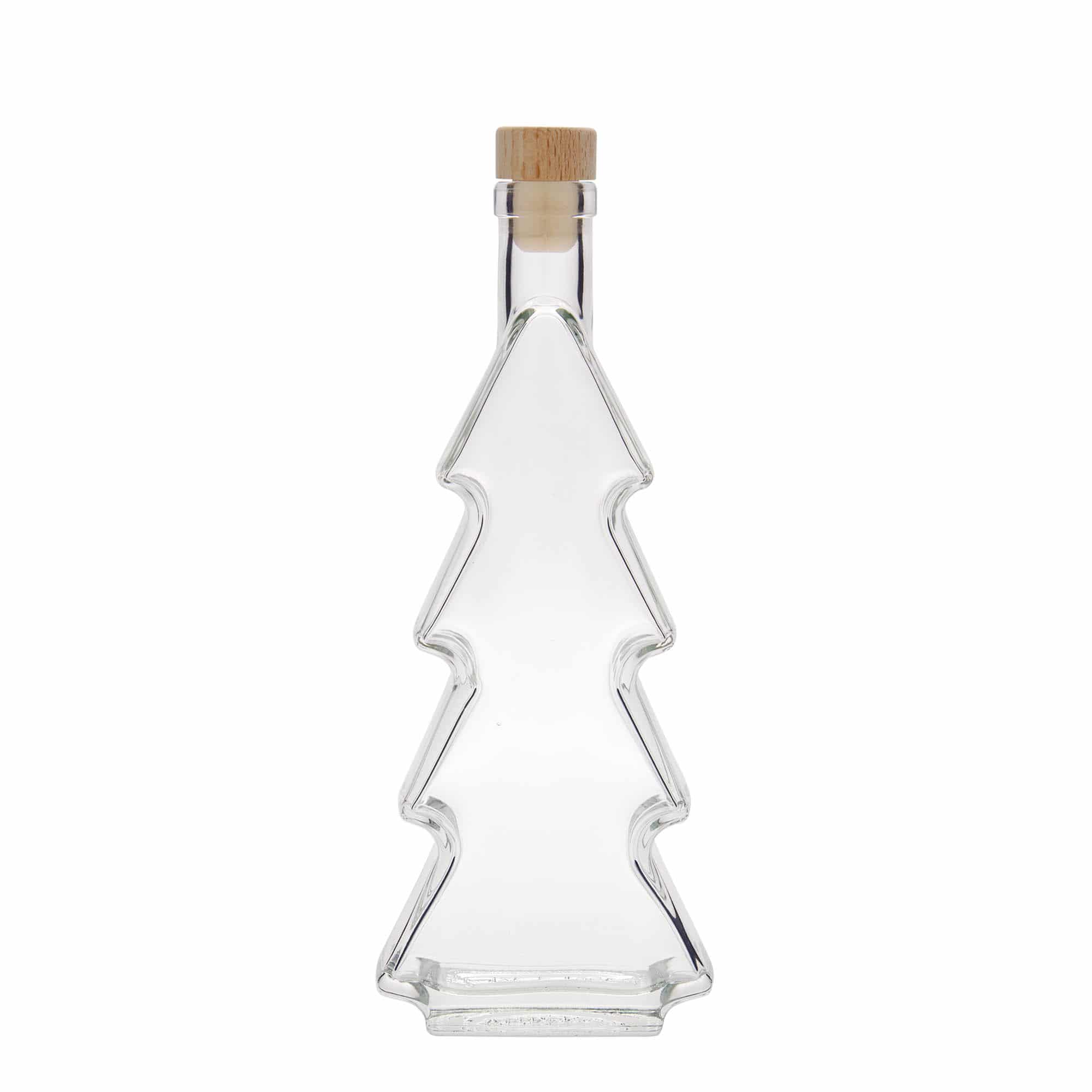 Glazen fles 'Dennenboom', 350 ml, monding: kurk