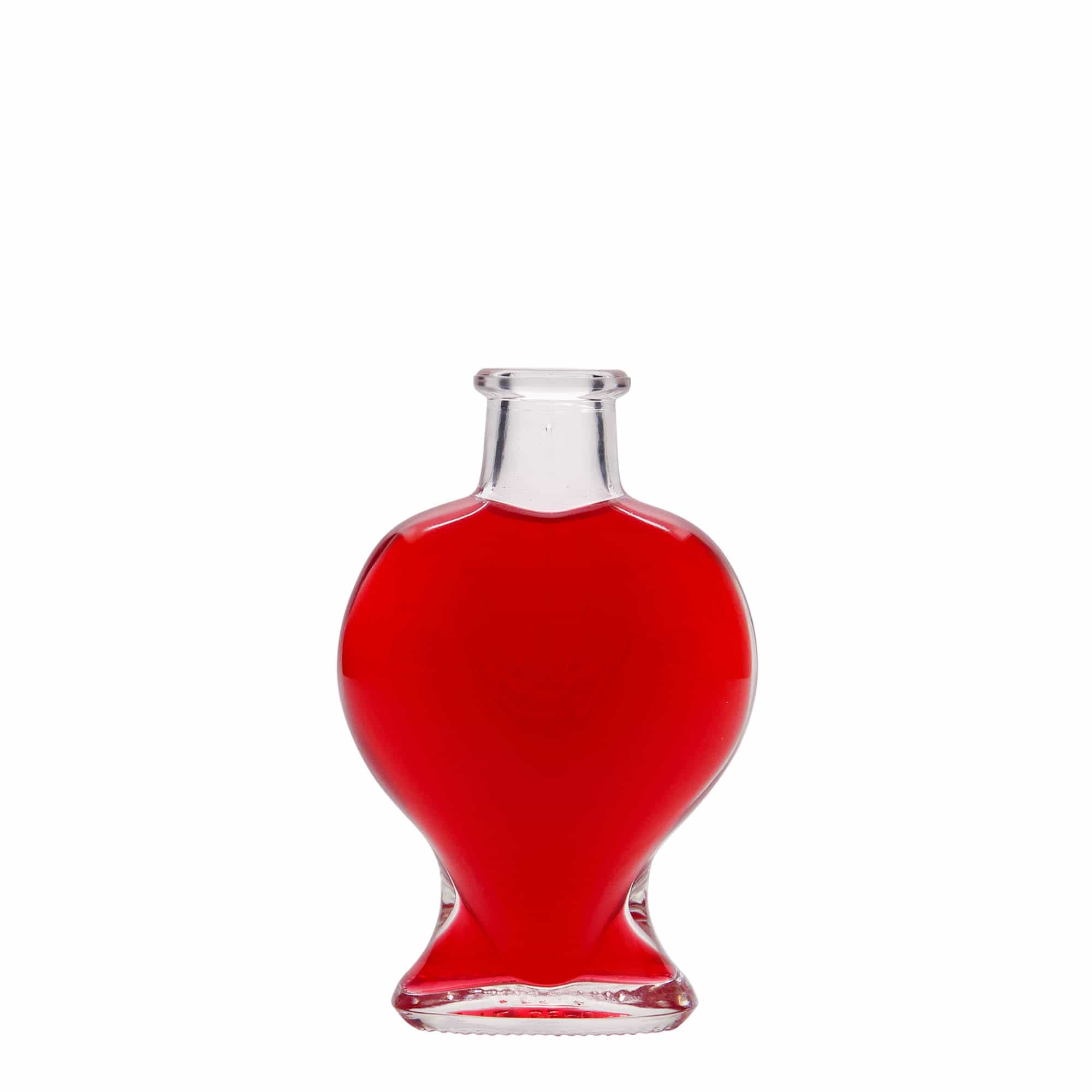 100 ml glazen fles 'Hart', opening: kurk 100 ml glazen fles 'Hart', opening: kurk