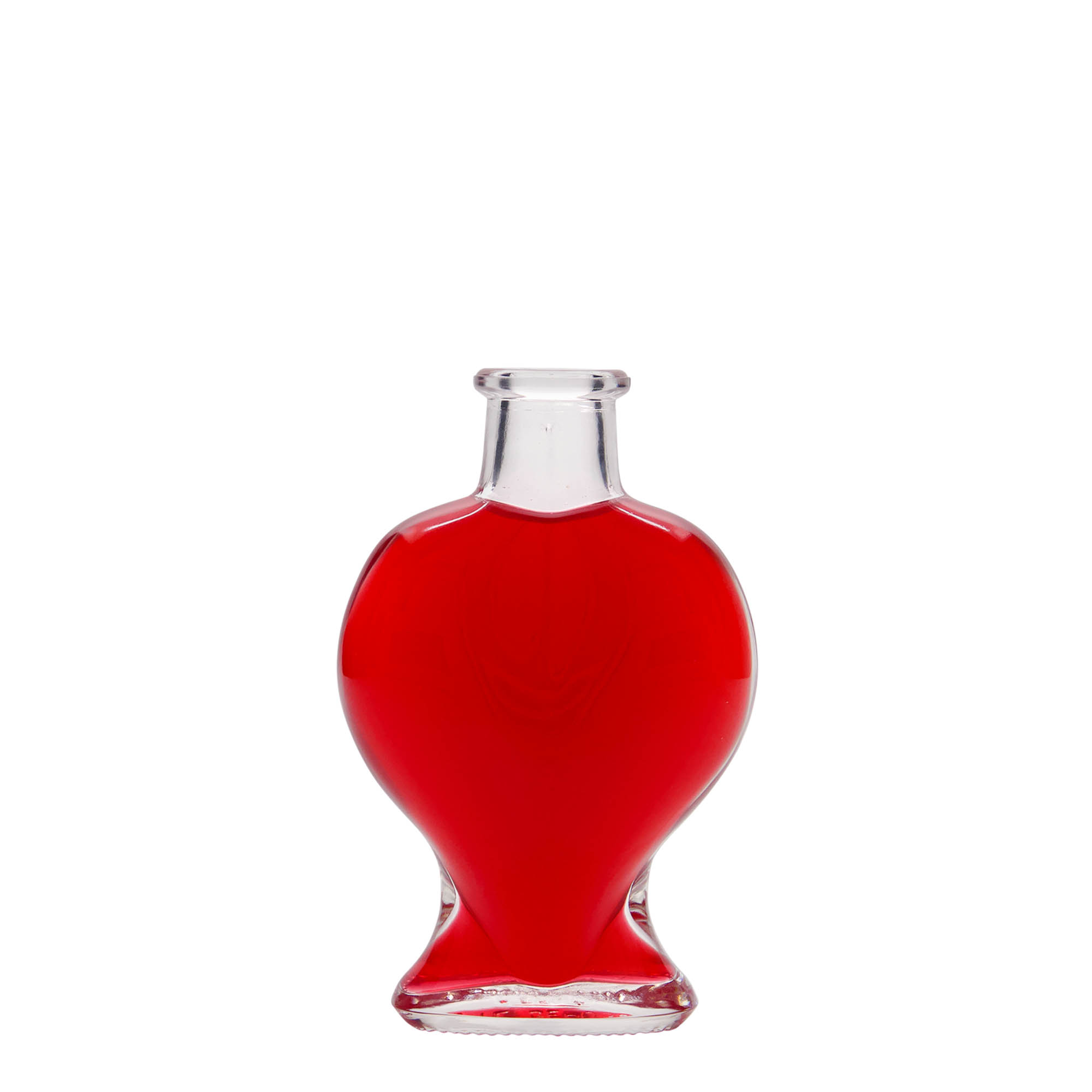 100 ml glazen fles 'Hart', opening: kurk 100 ml glazen fles 'Hart', opening: kurk