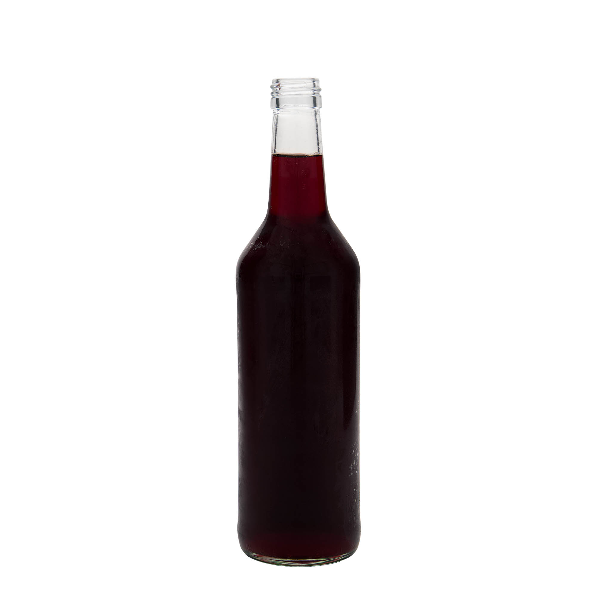 500 ml glazen fles met rechte hals, opening: PP 28