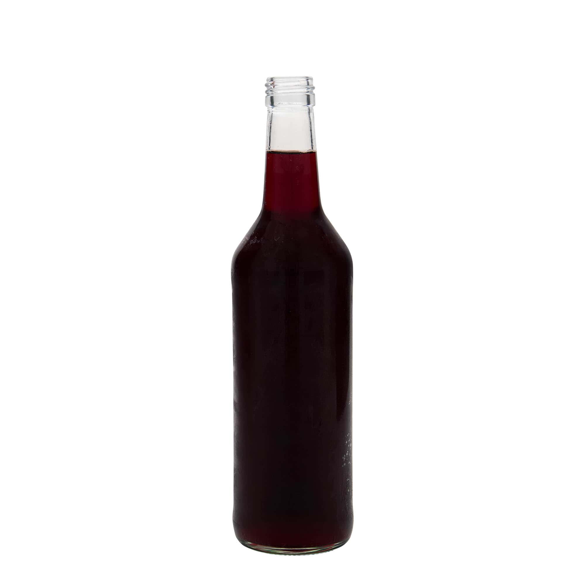 500 ml glazen fles met rechte hals, opening: PP 28