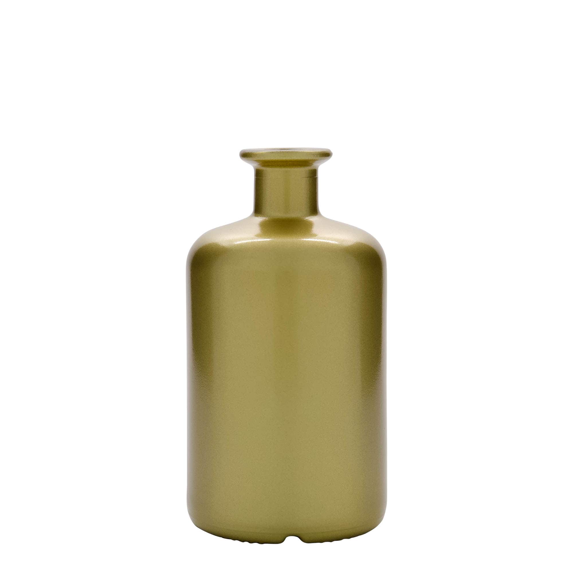 500 ml glazen apothekersfles, goud, opening: kurk