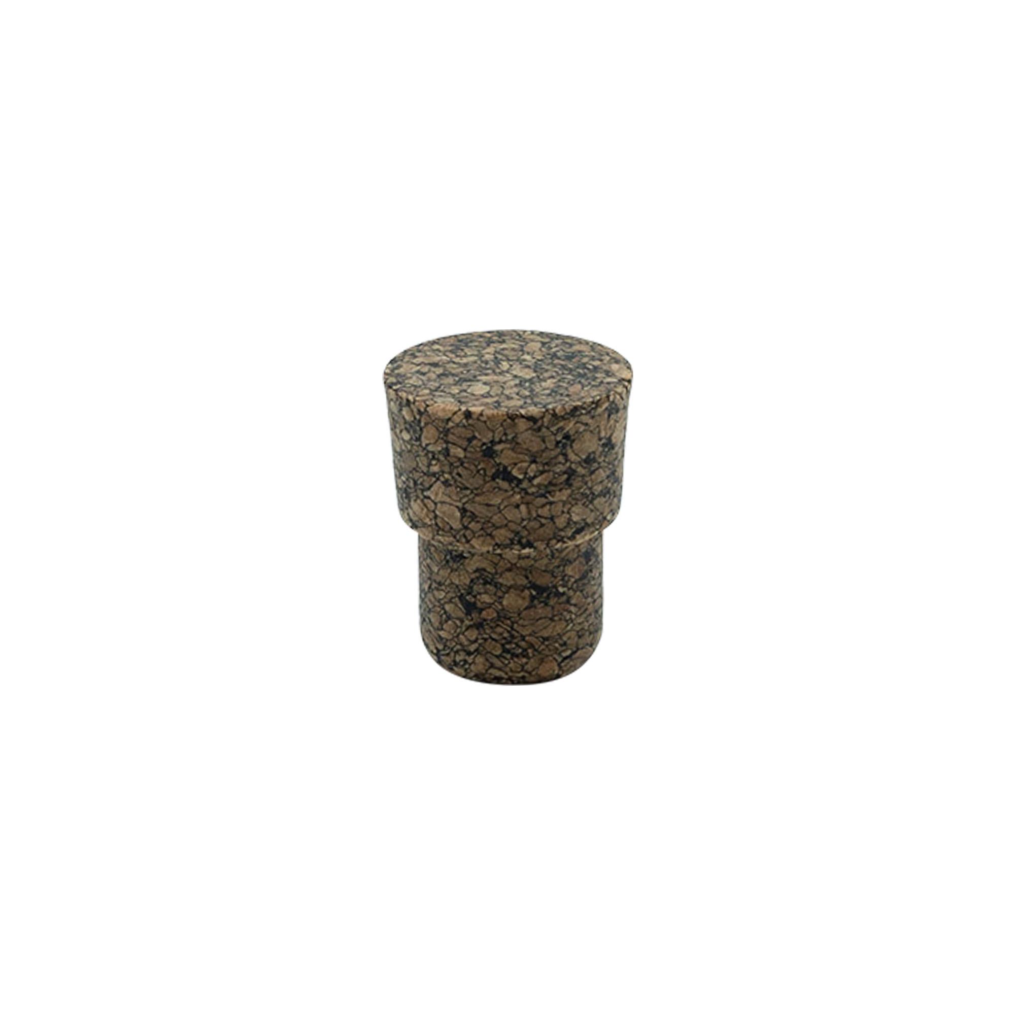 Handkurk 'Cornice' 19,5 mm, Corkcoal, voor monding: kurk