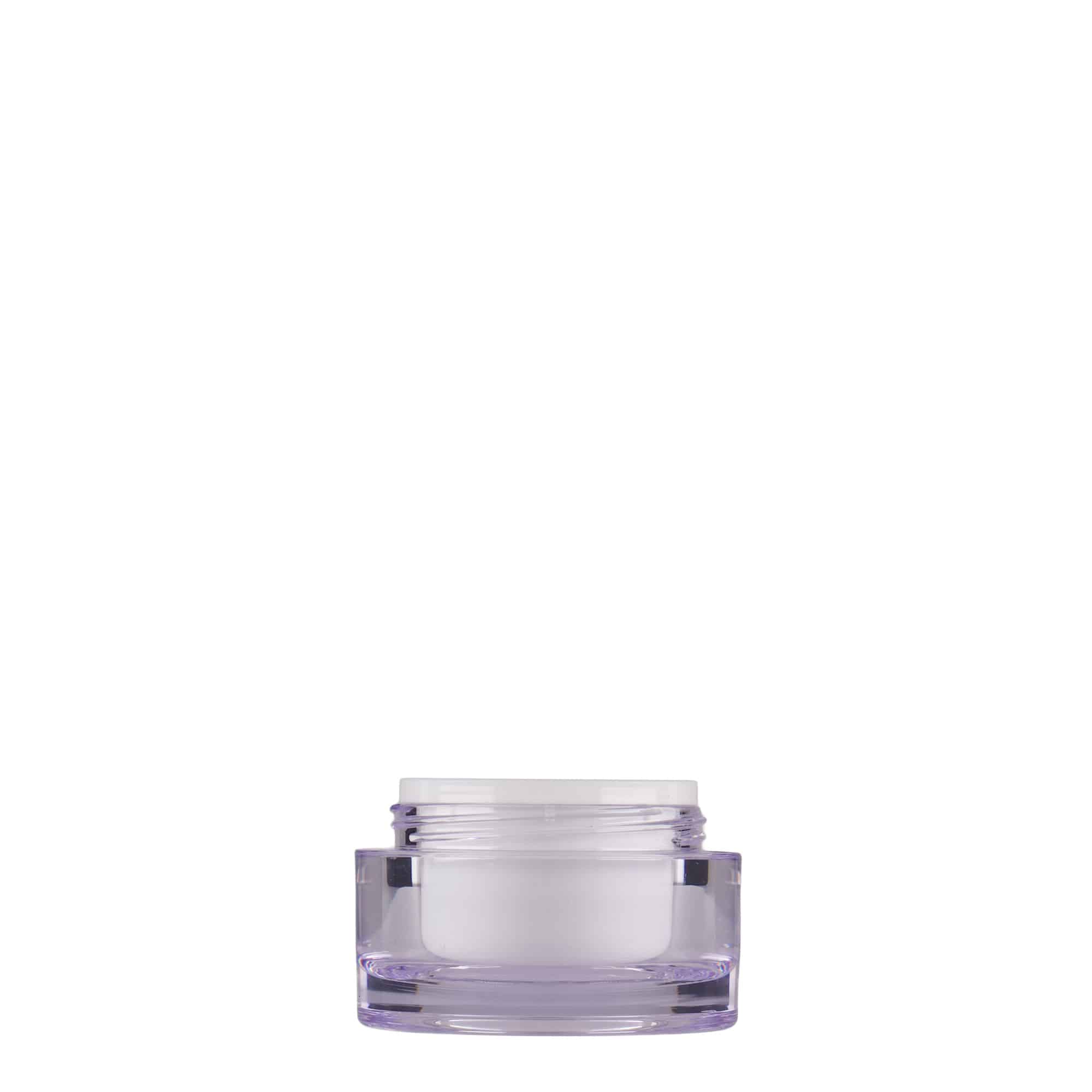 10 ml potje, SAN-kunststof, wit, opening: schroefdop 10 ml potje, SAN-kunststof, wit, opening: schroefdop