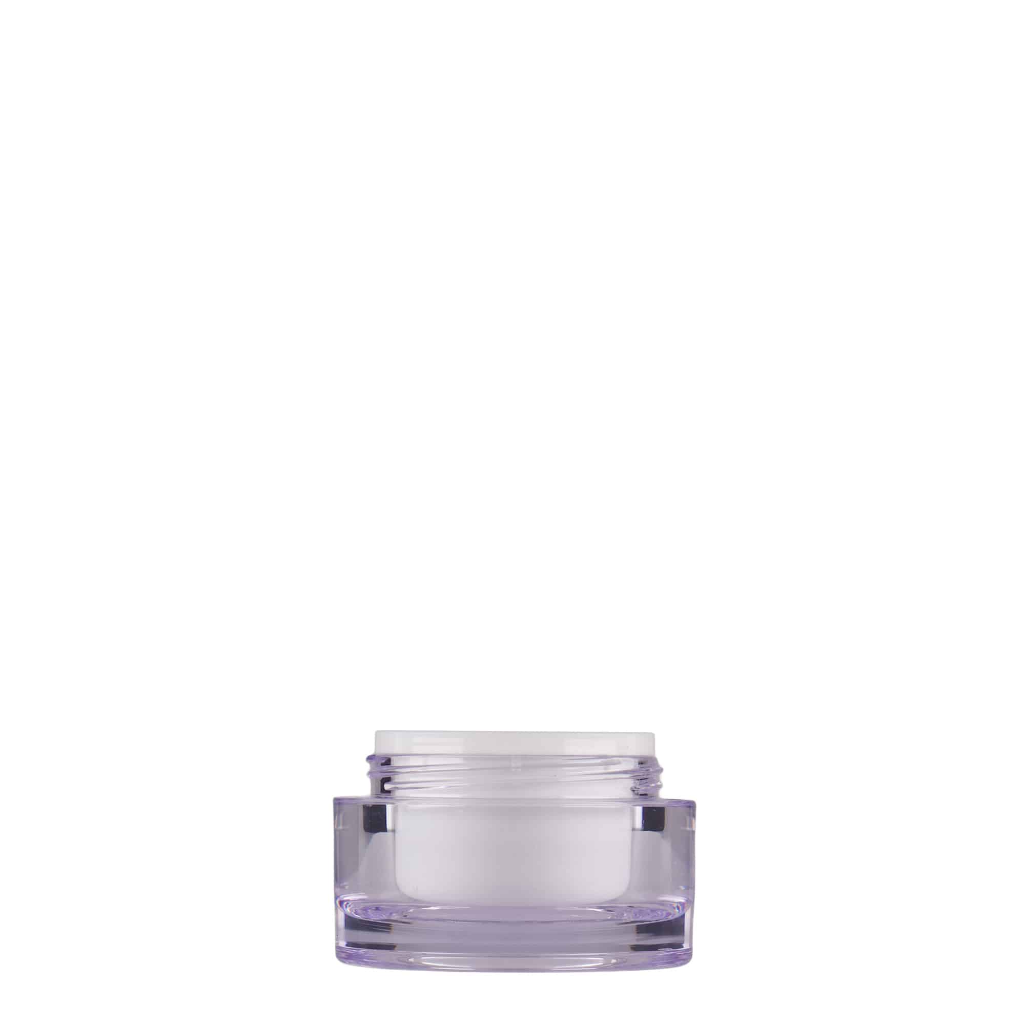 10 ml potje, SAN-kunststof, wit, opening: schroefdop