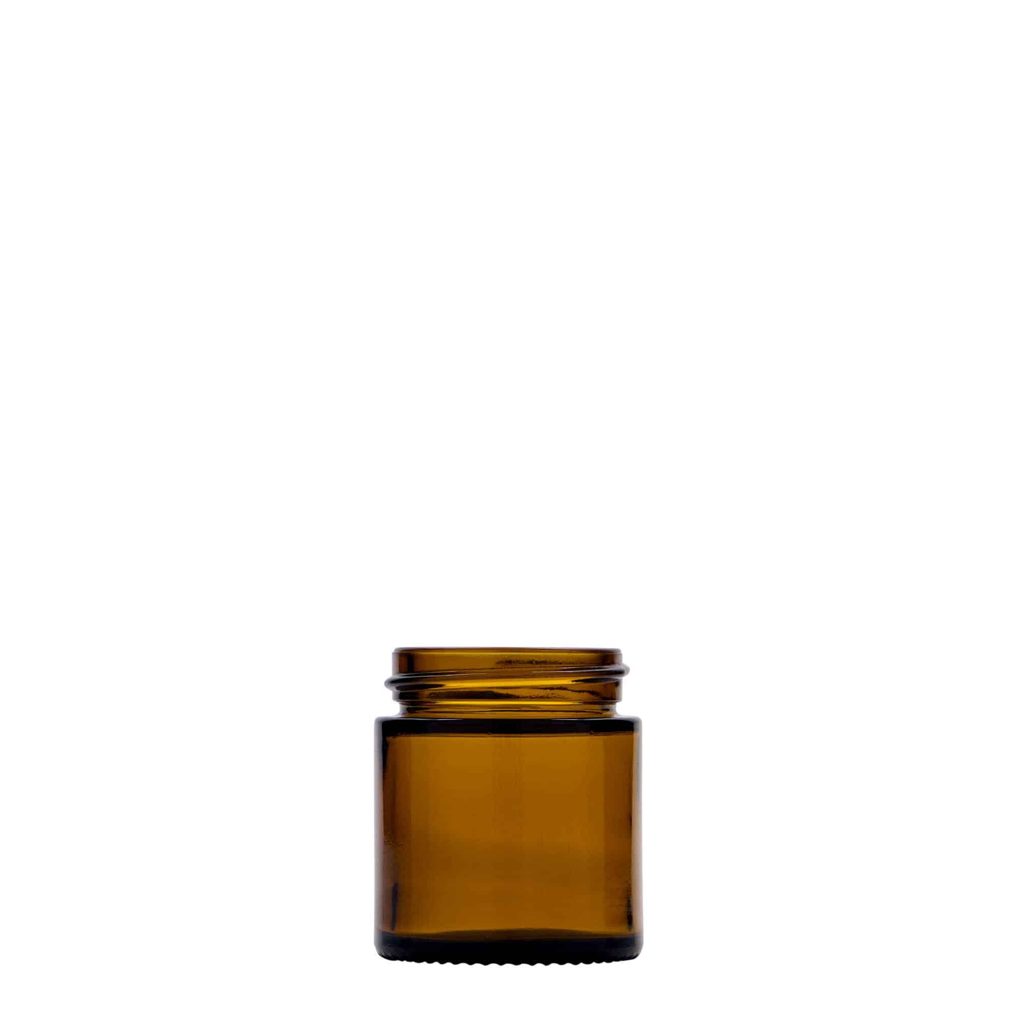 30 ml potje 'Brown Line', glas, bruin, opening: schroefdop