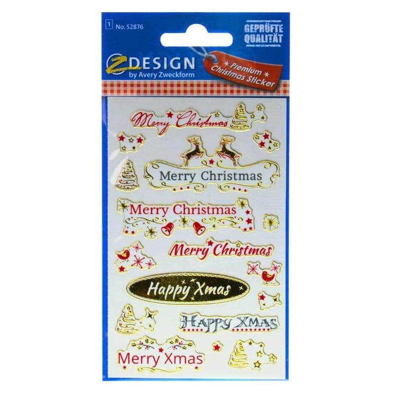 Zweckform stickers 'Merry Christmas', papier, meerkleurig