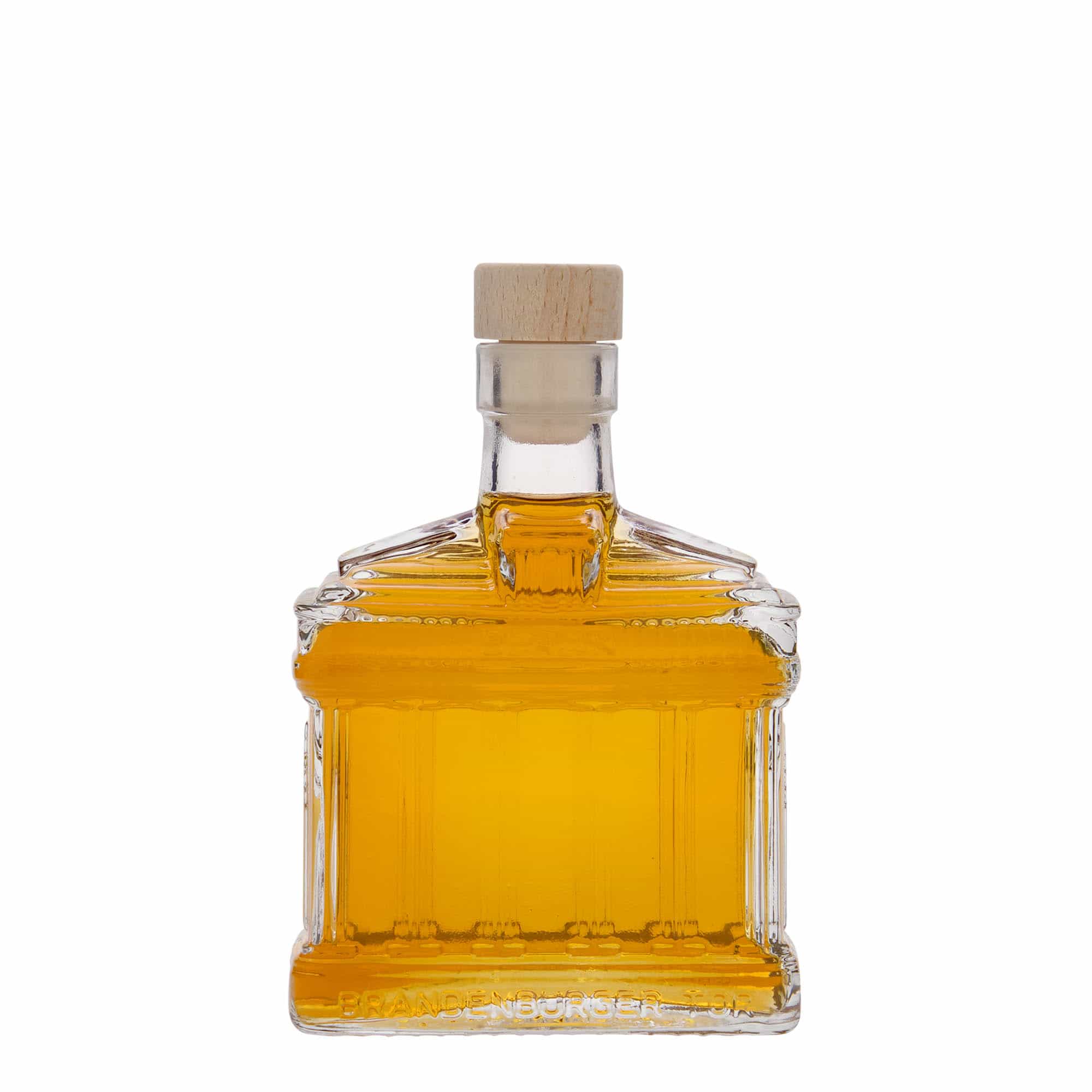 Glazen fles 'Brandenburger Tor', 200 ml, monding: kurk