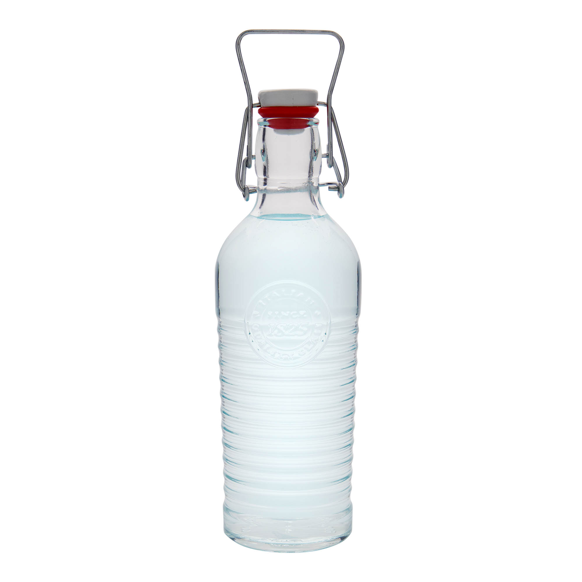 750 ml glazen fles 'Officina 1825', hals: beugelsluiting