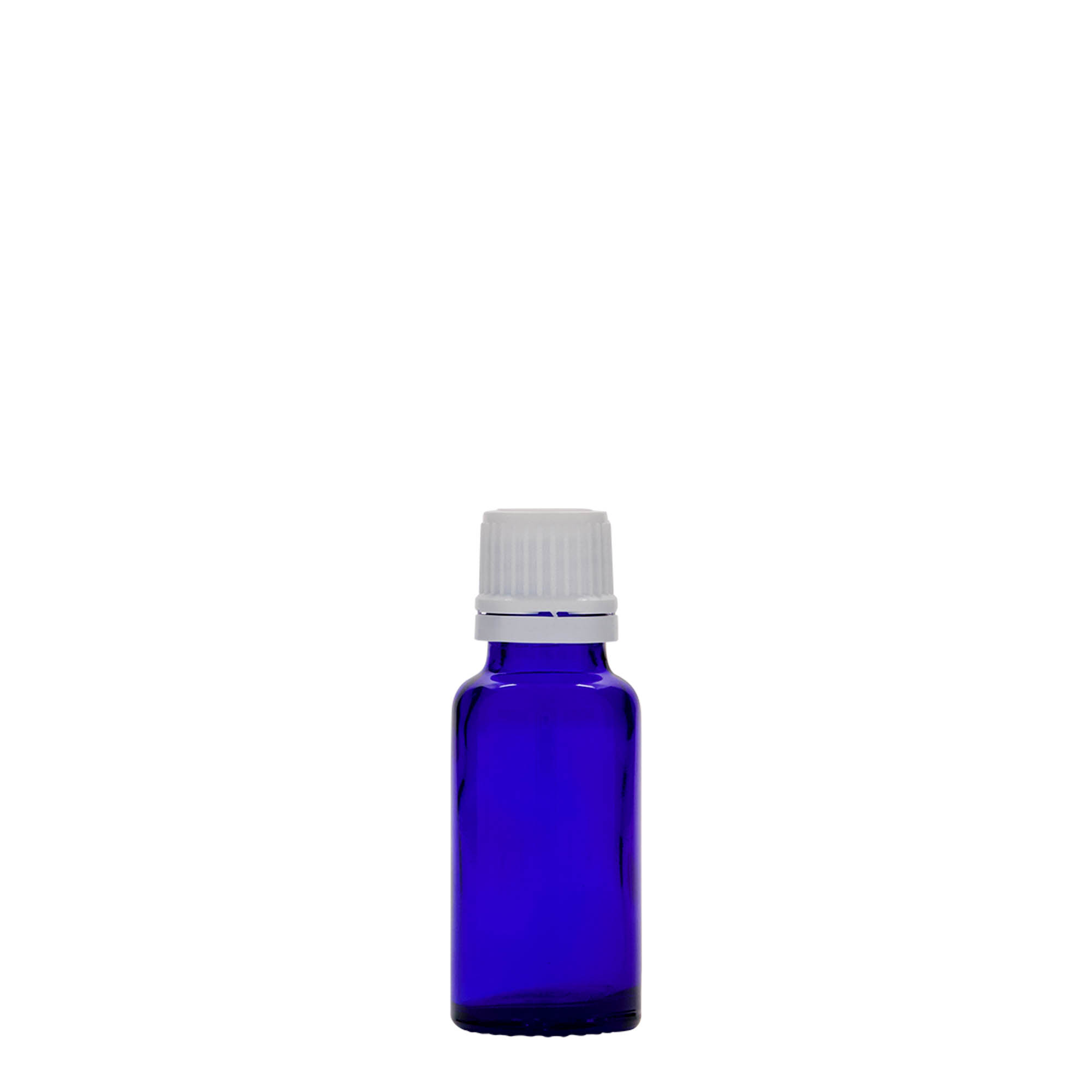 20 ml medicijnflesje, glas, koningsblauw, opening: DIN 18